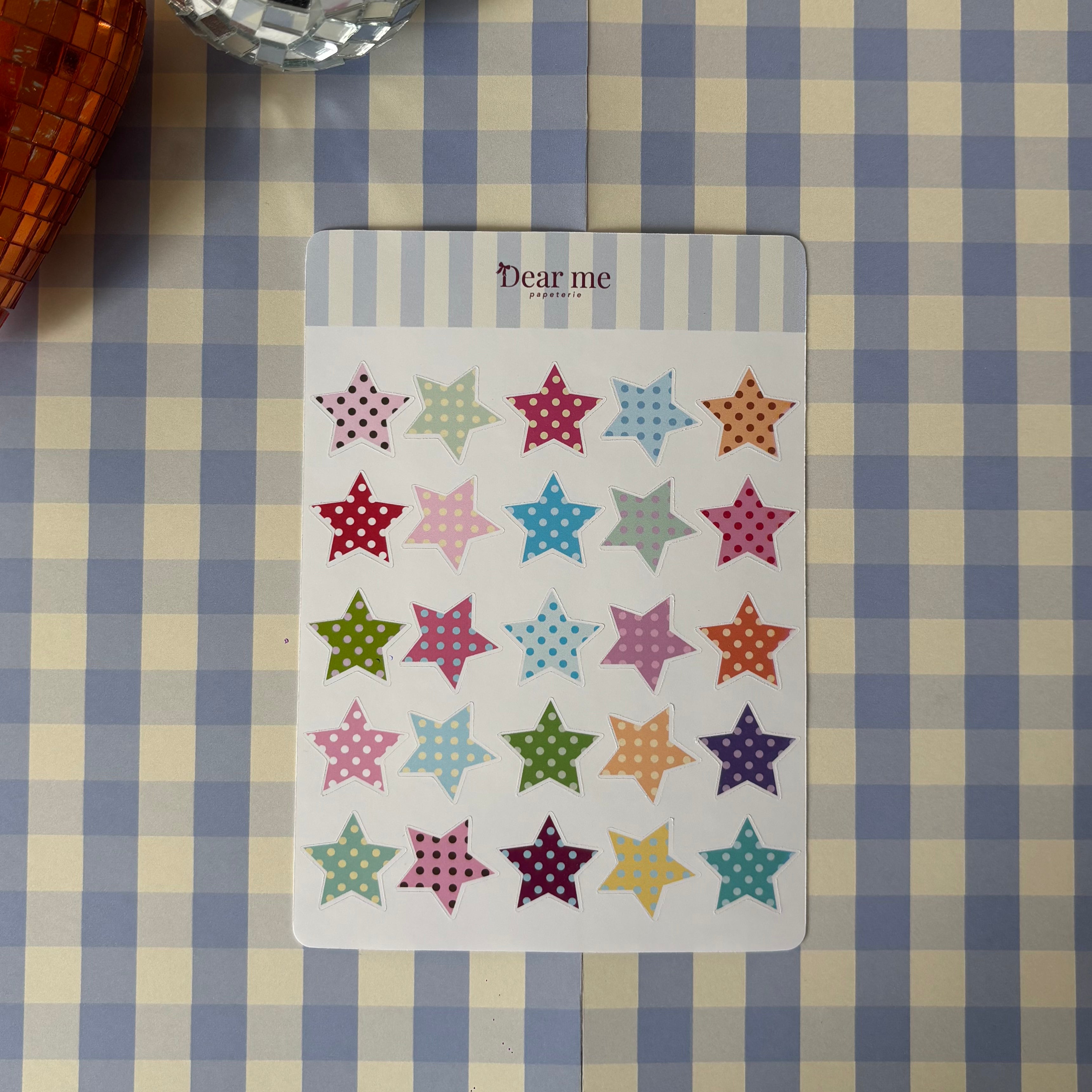 Planche stickers A6 - Étoiles à pois