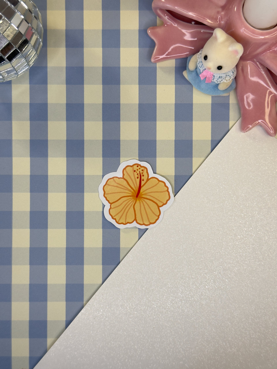 Sticker fleur jaune