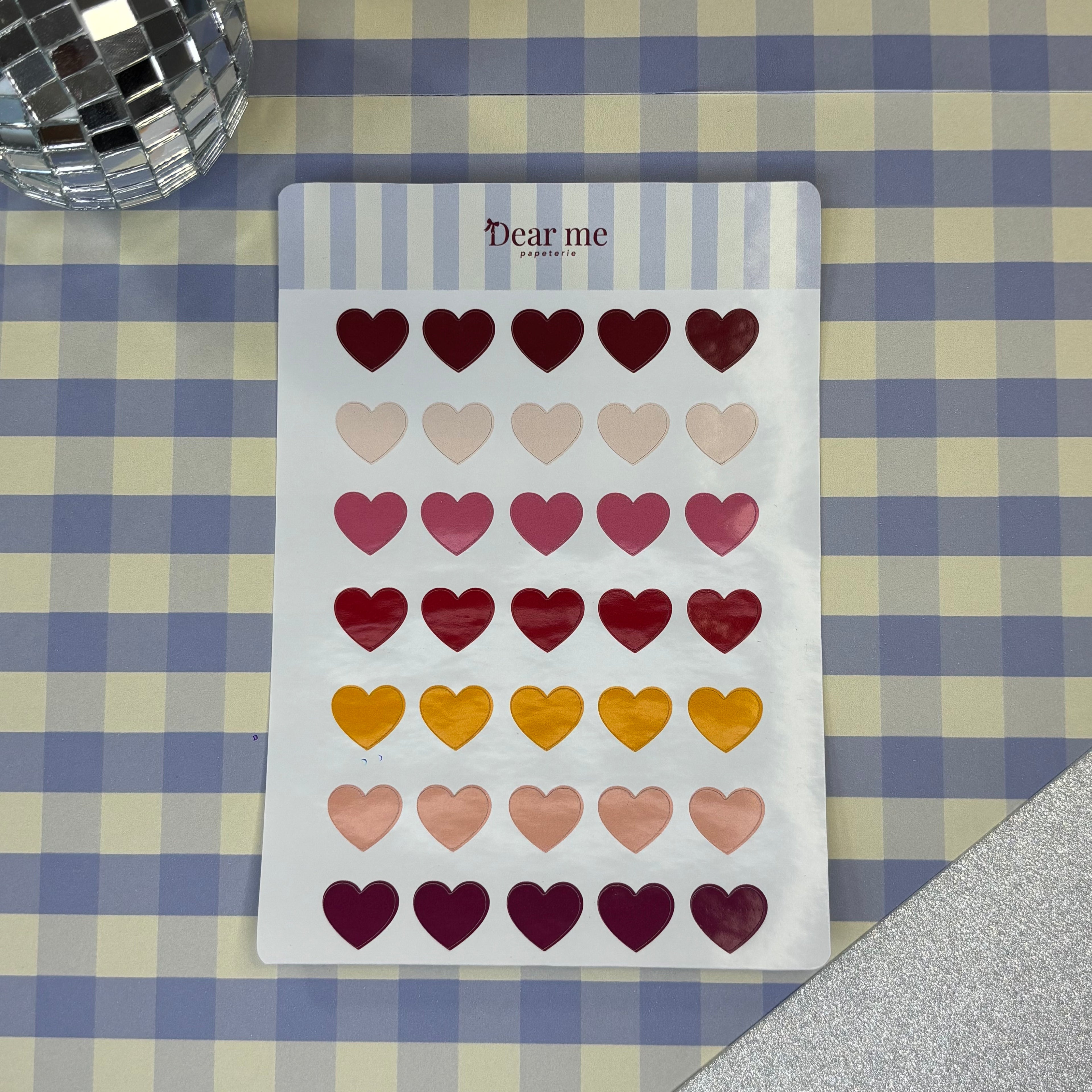 Planche stickers A6 - Coeurs