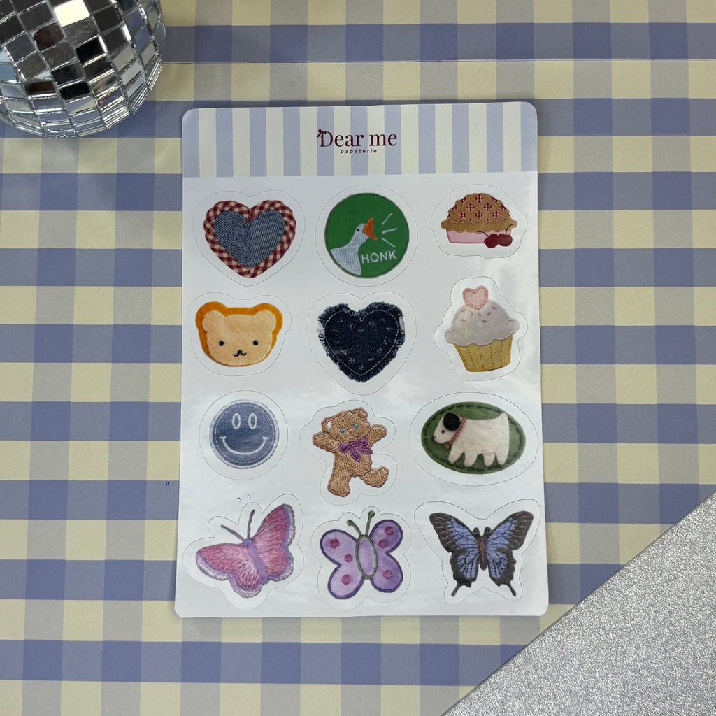 Planche stickers A6 - Broderies 2