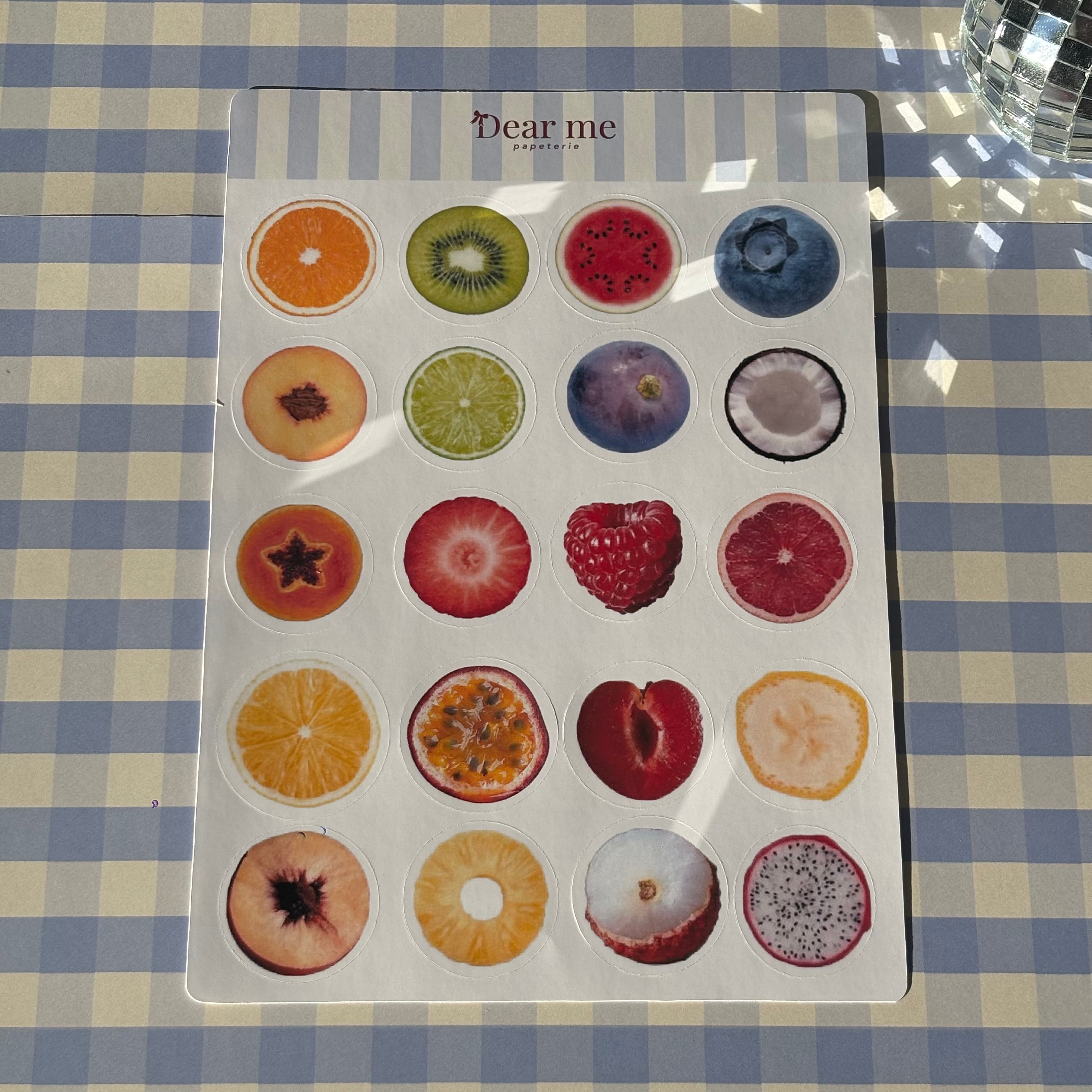 Planche stickers A5 - Fruits coupés