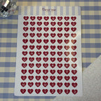 Planche stickers A5 - Lettres pixel coeur
