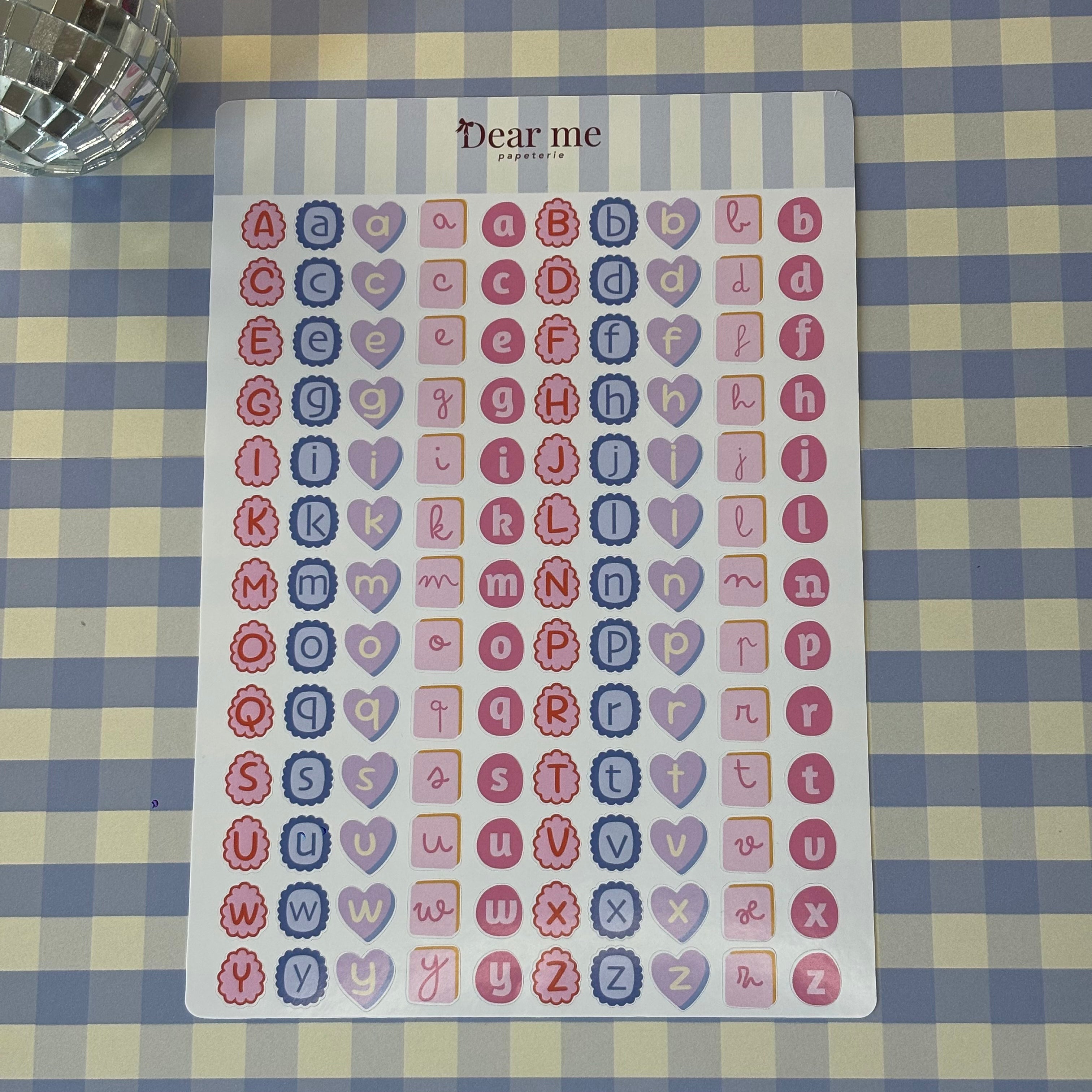 Planche stickers A5 - Lettres formes