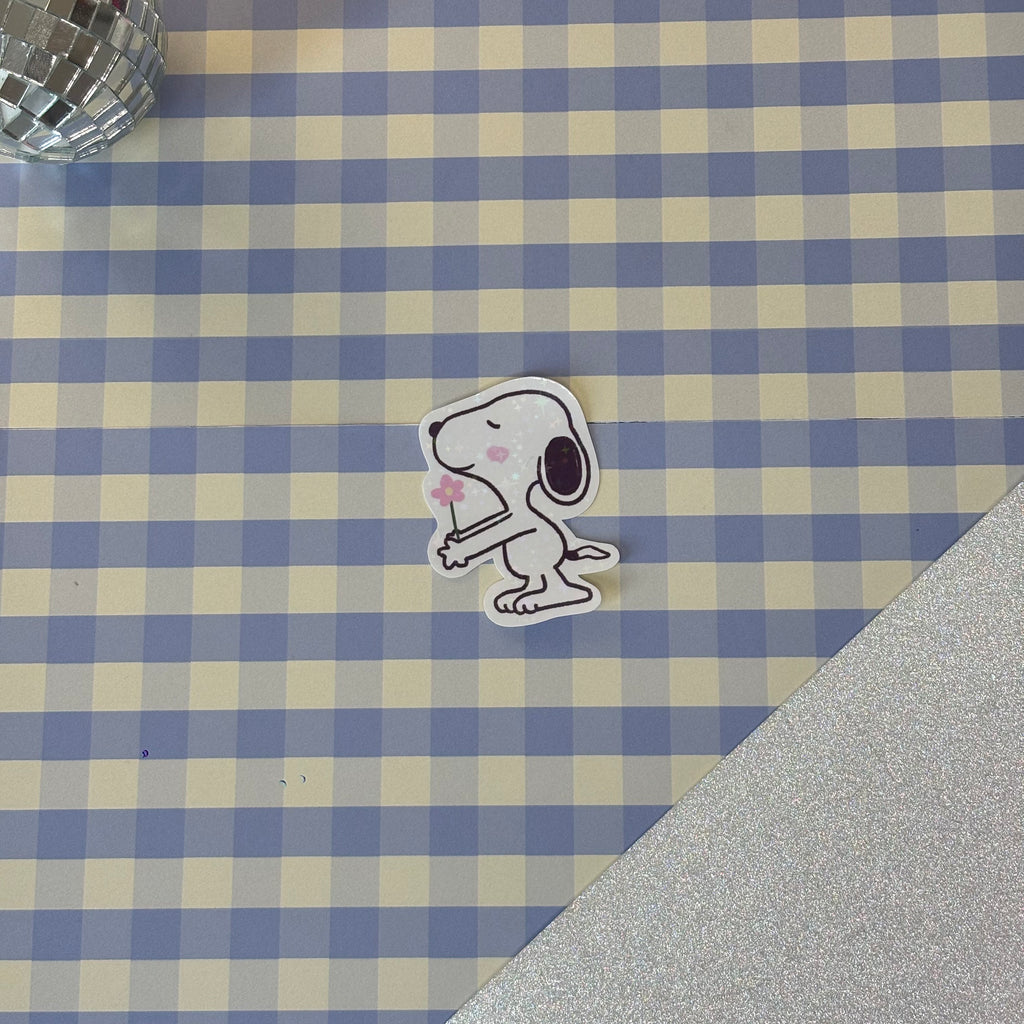 Sticker Chien avec une fleur