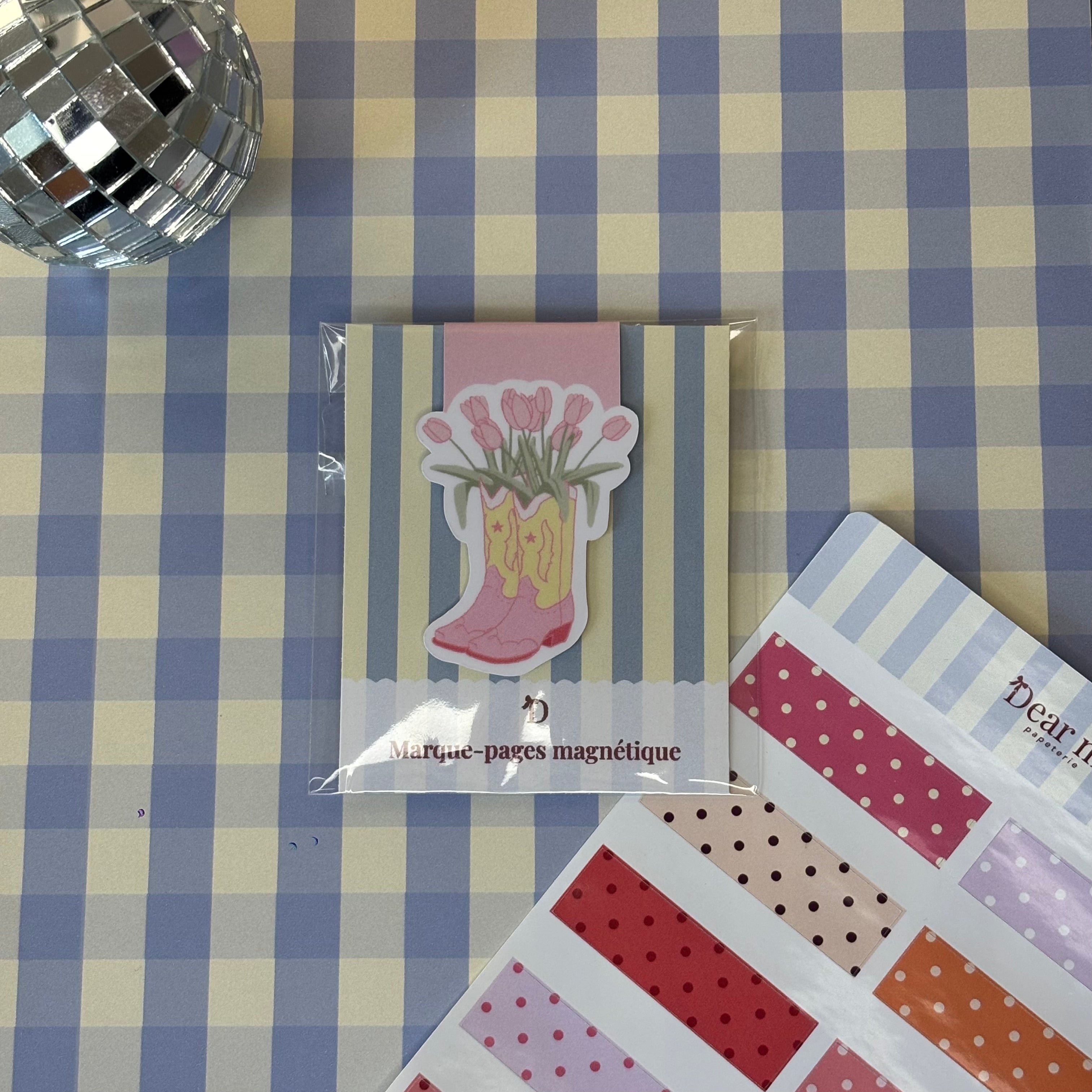 Marque-pages magnétique - Santiags à fleurs