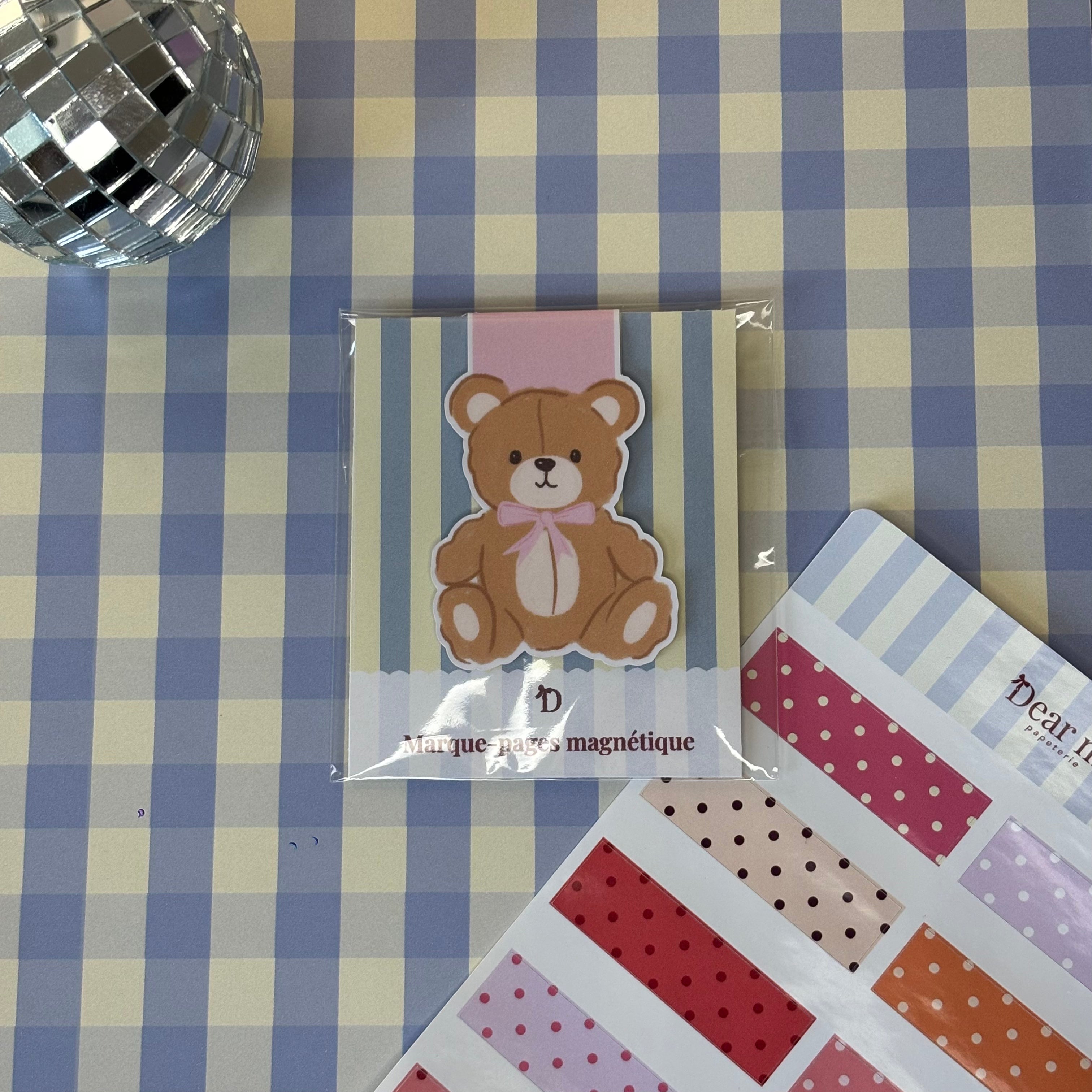 Marque-pages magnétique - Ours en peluche