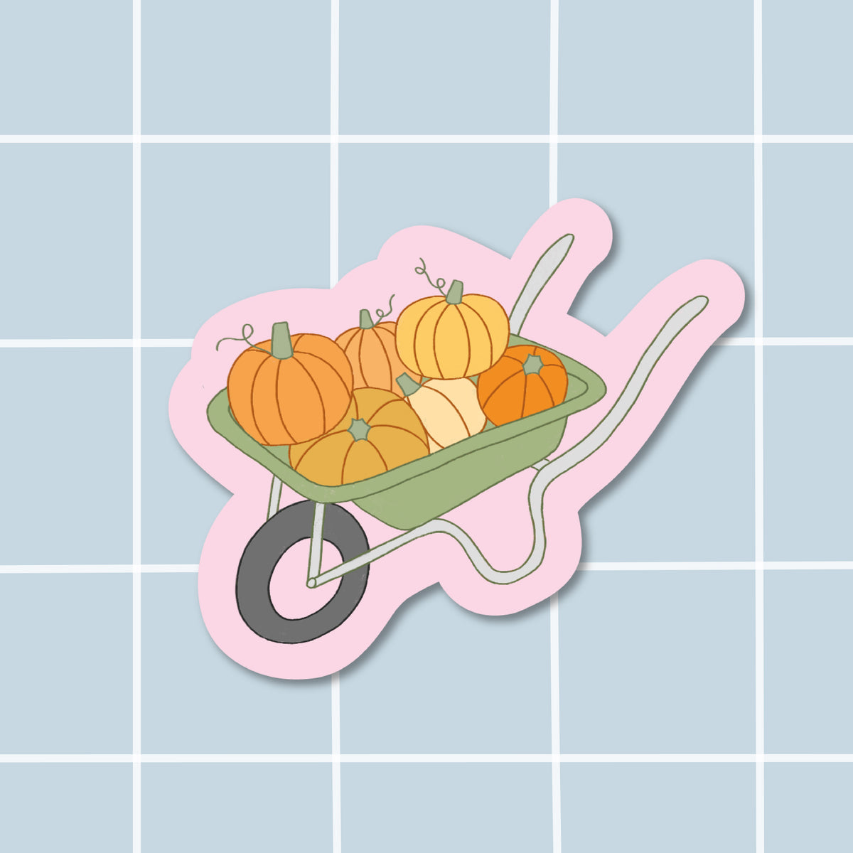 Sticker brouette citrouilles
