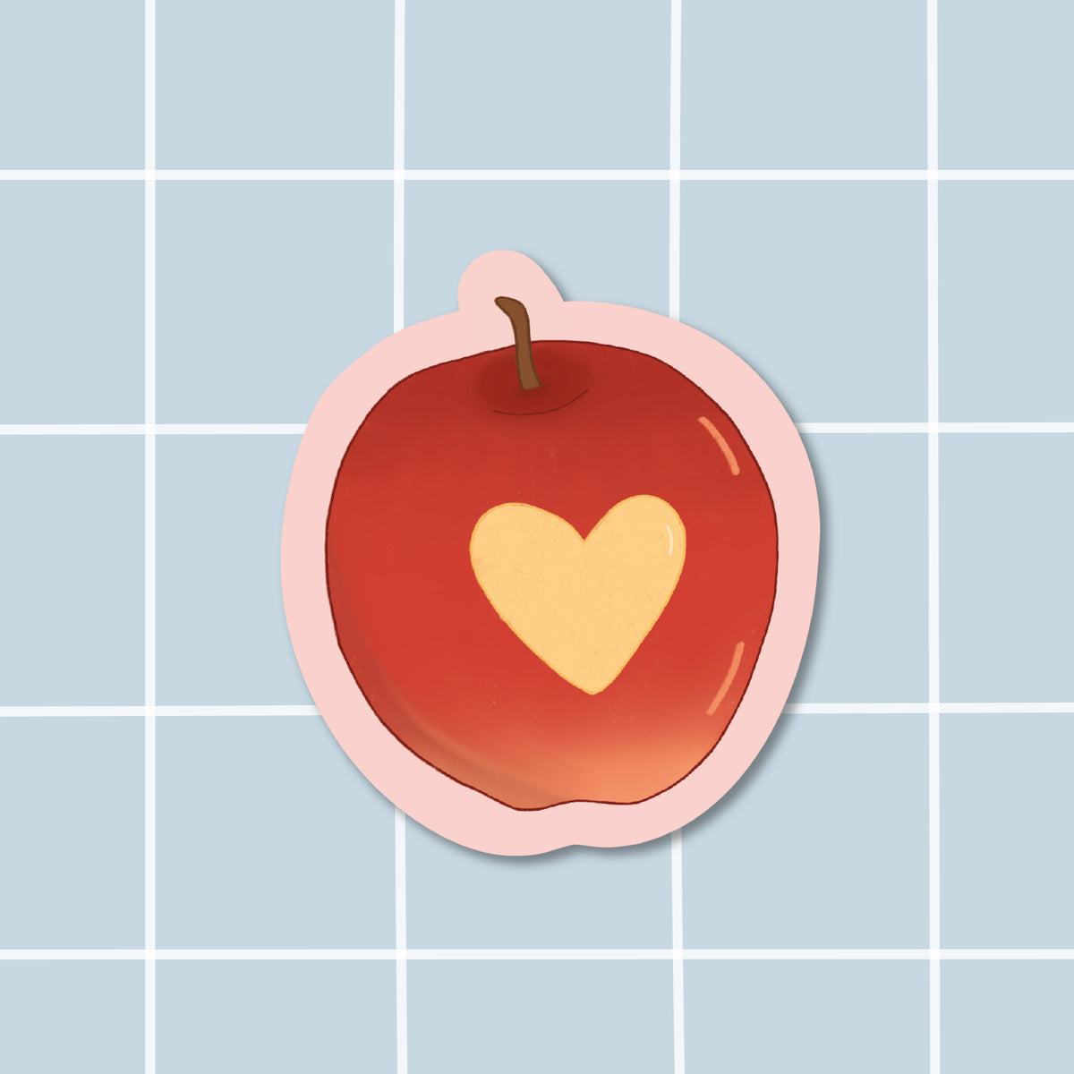 Sticker pomme croquée