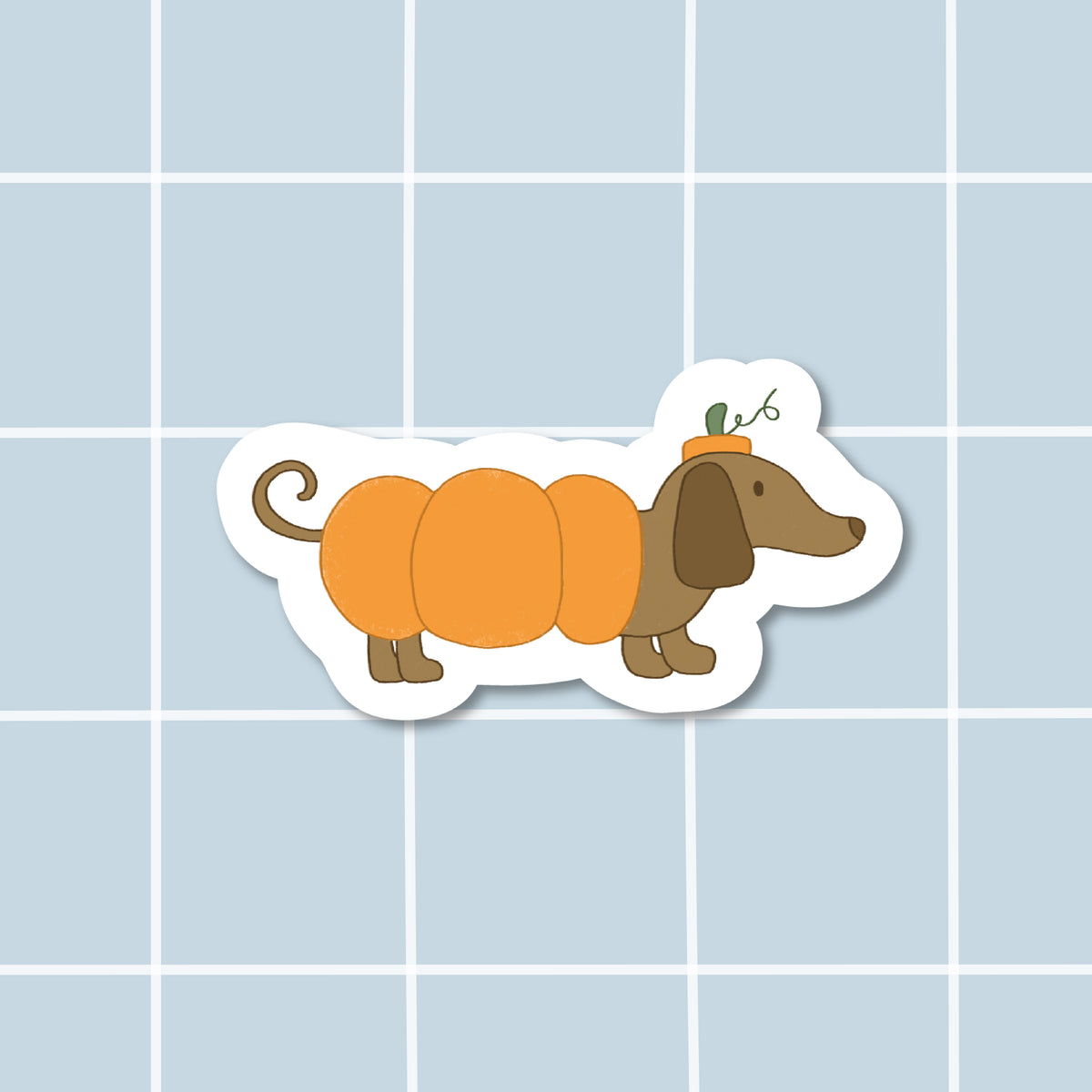 Sticker chien saucisse citrouille