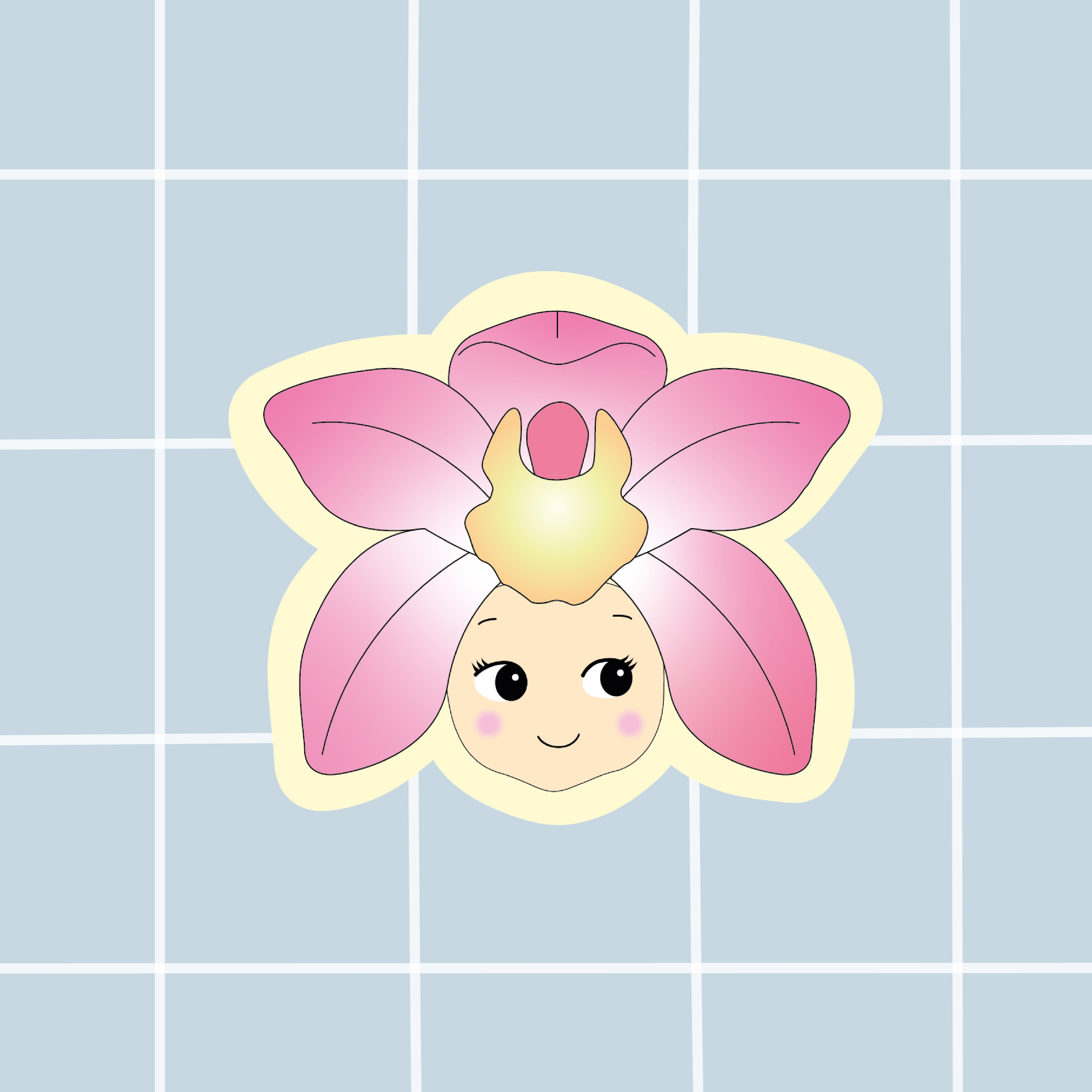 Sticker Tête baby orchidée