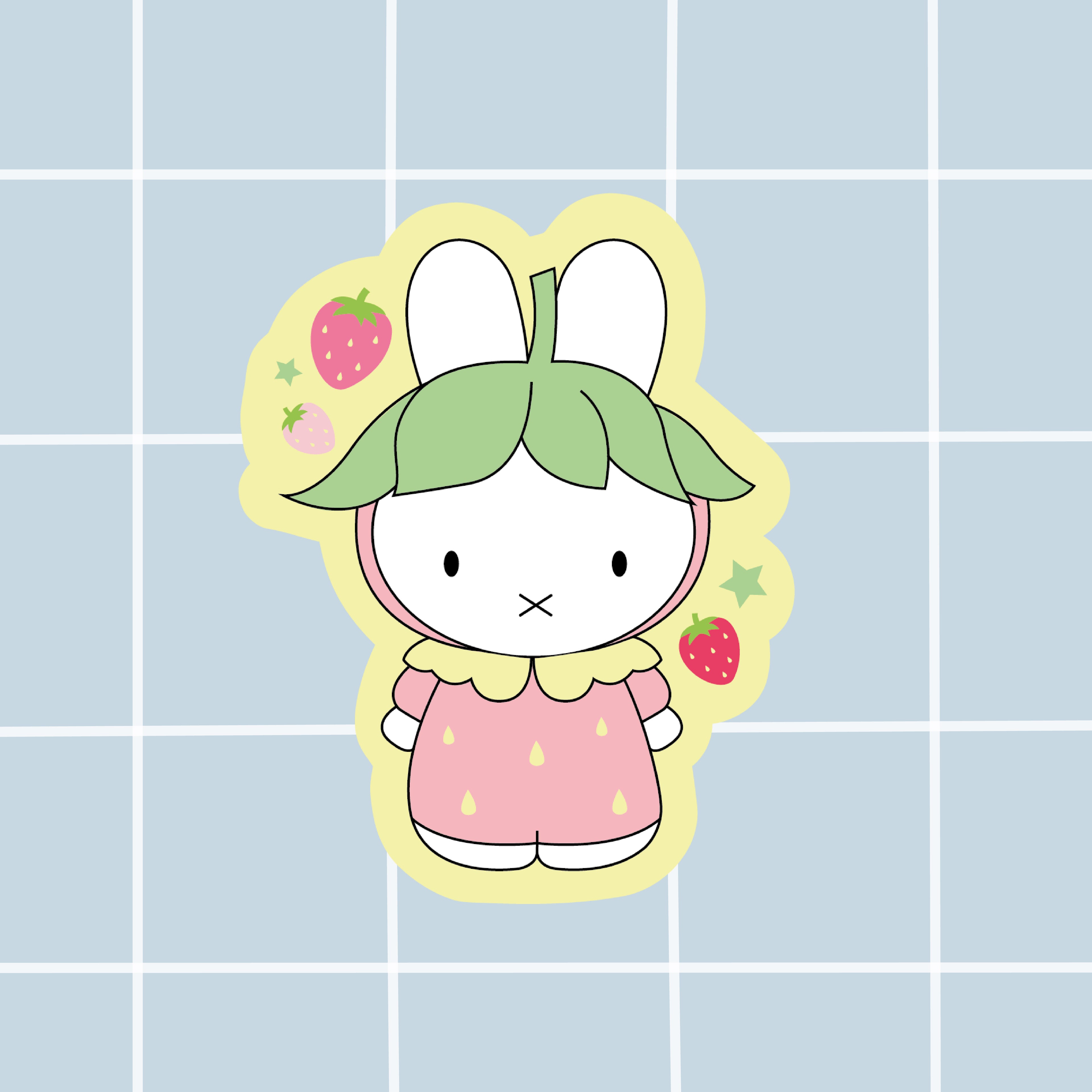 Sticker Bunny Fraise