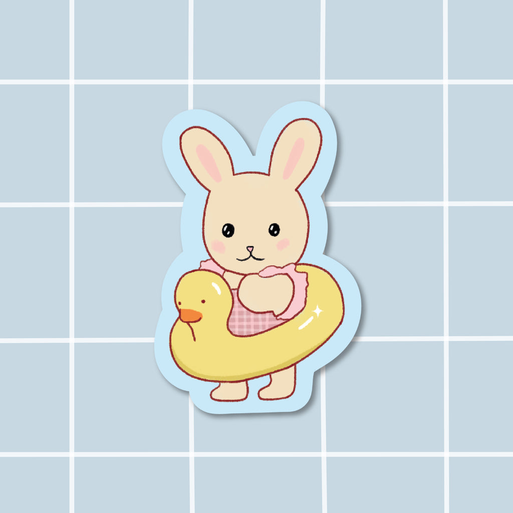 Sticker Lapin à la plage