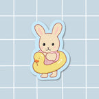 Sticker Lapin à la plage