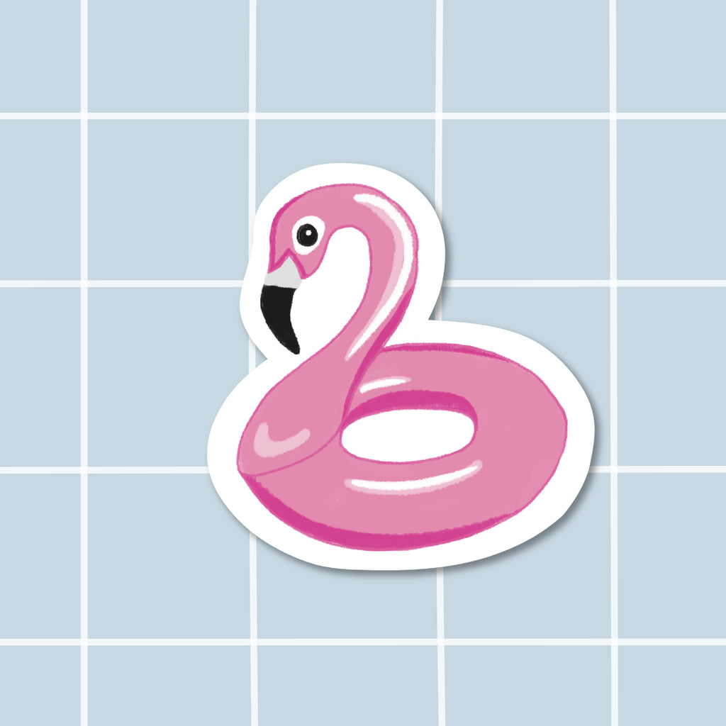Sticker Bouée Flamant Rose