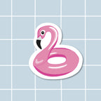 Sticker Bouée Flamant Rose