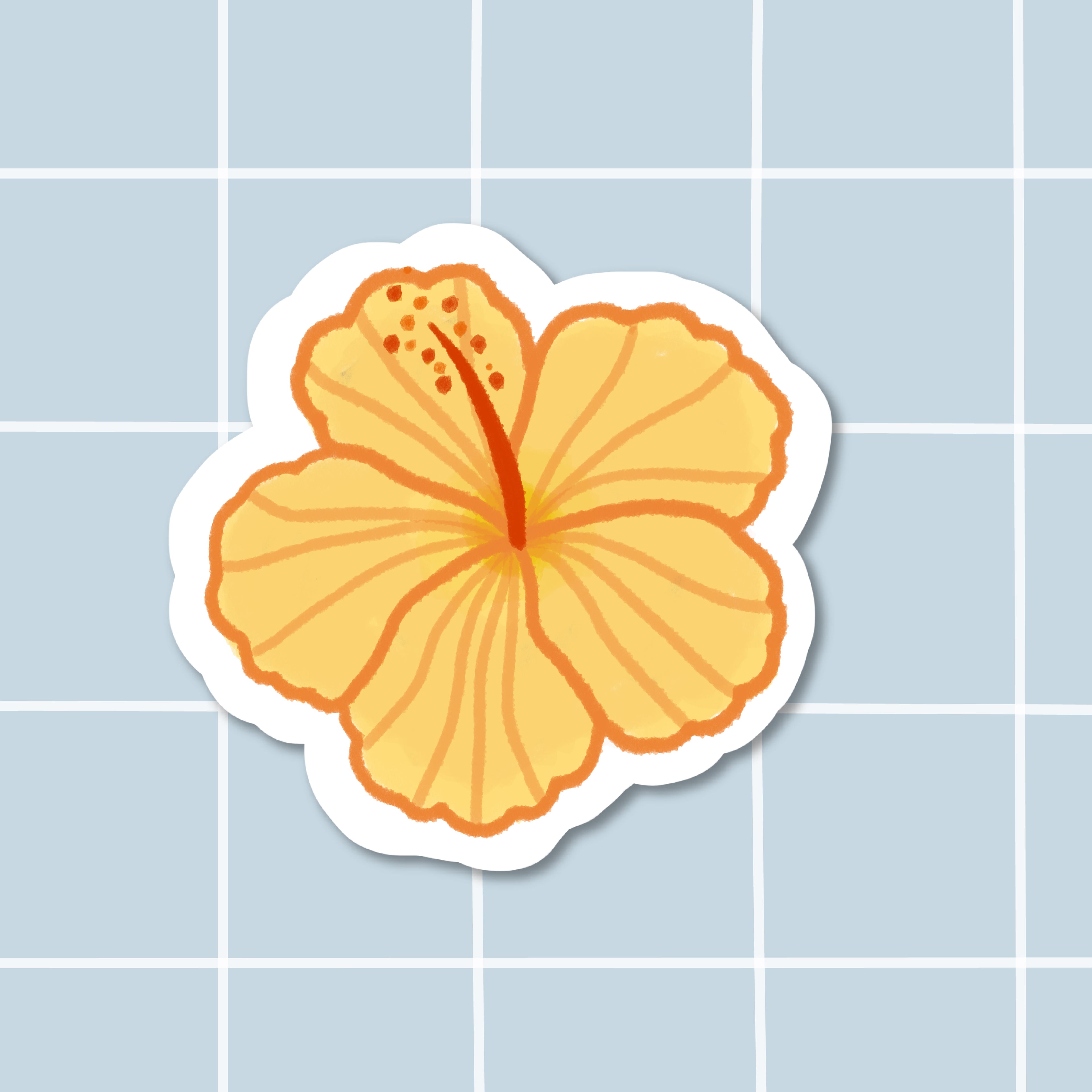 Sticker fleur jaune