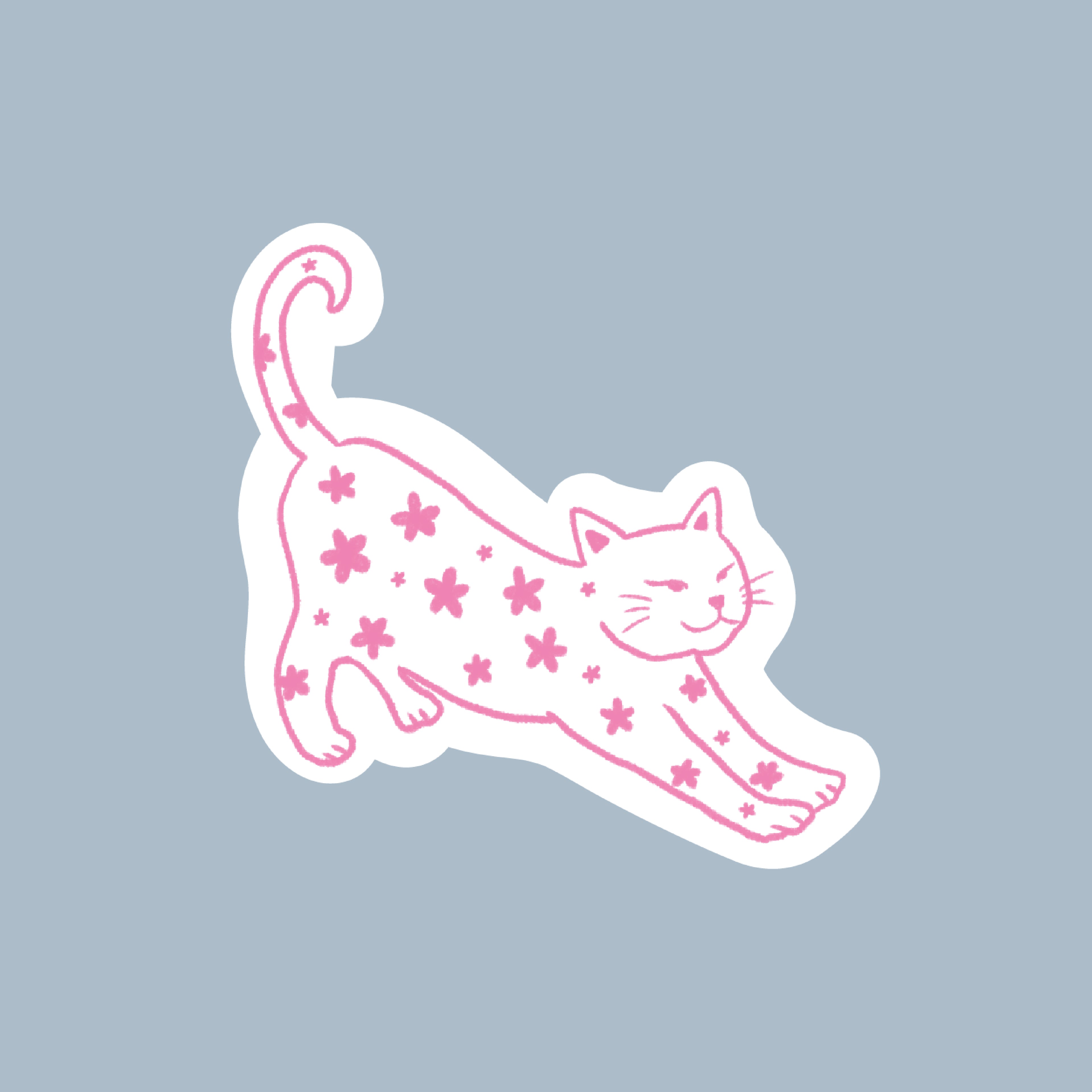 Sticker Chat à Fleurs