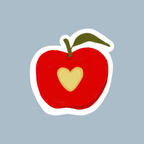 Sticker pomme croquée