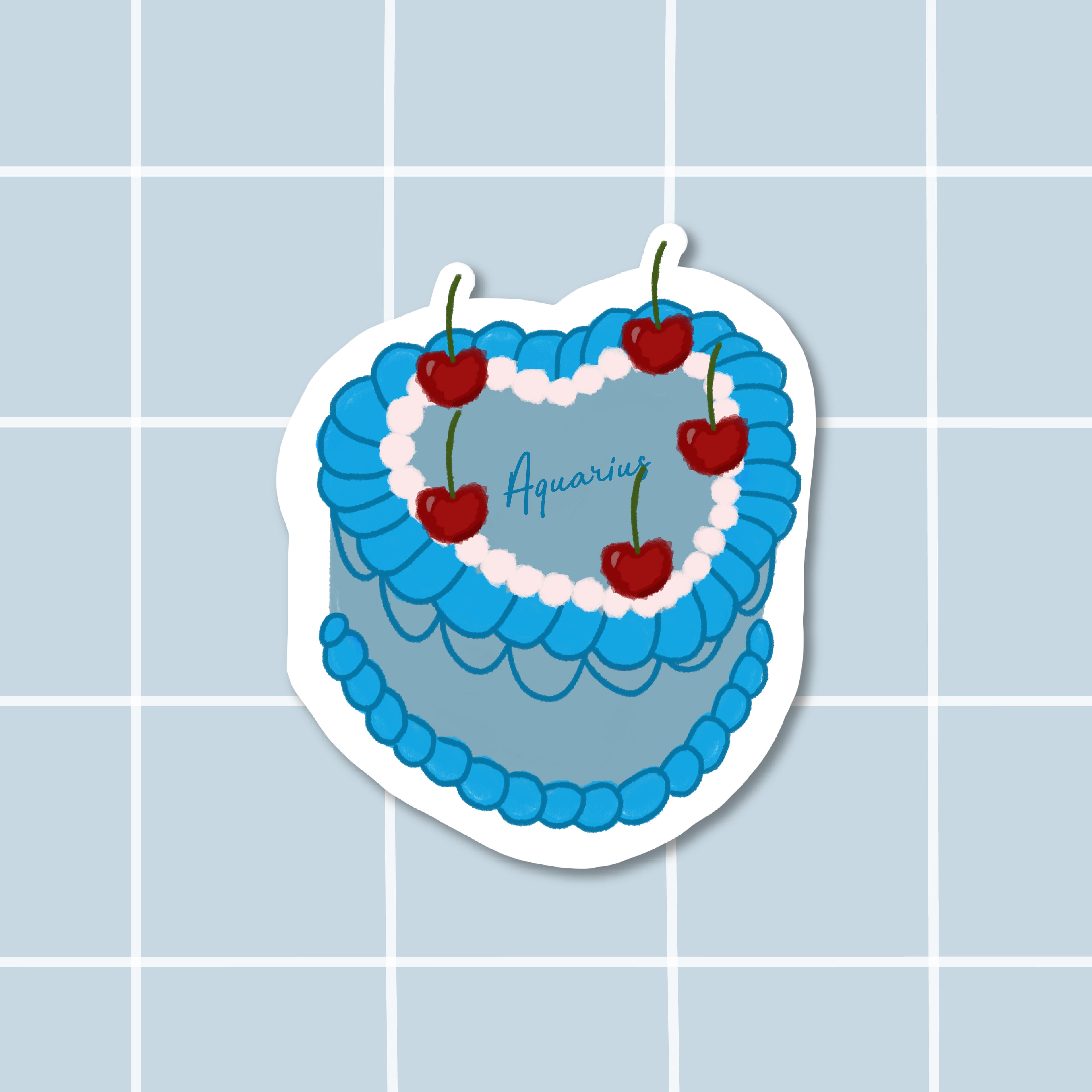 Sticker bento cake Aquarius (Verseau)
