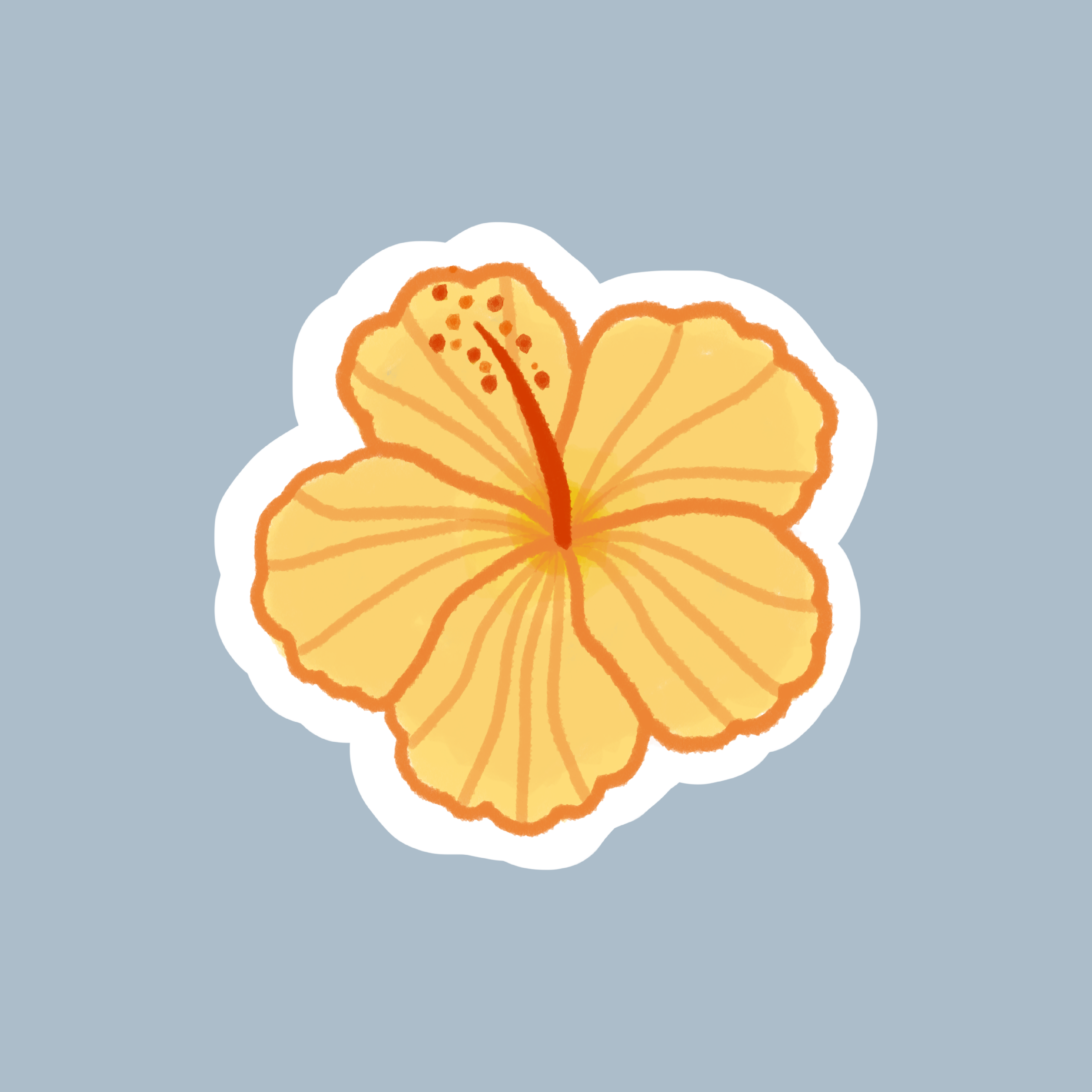 Sticker fleur jaune