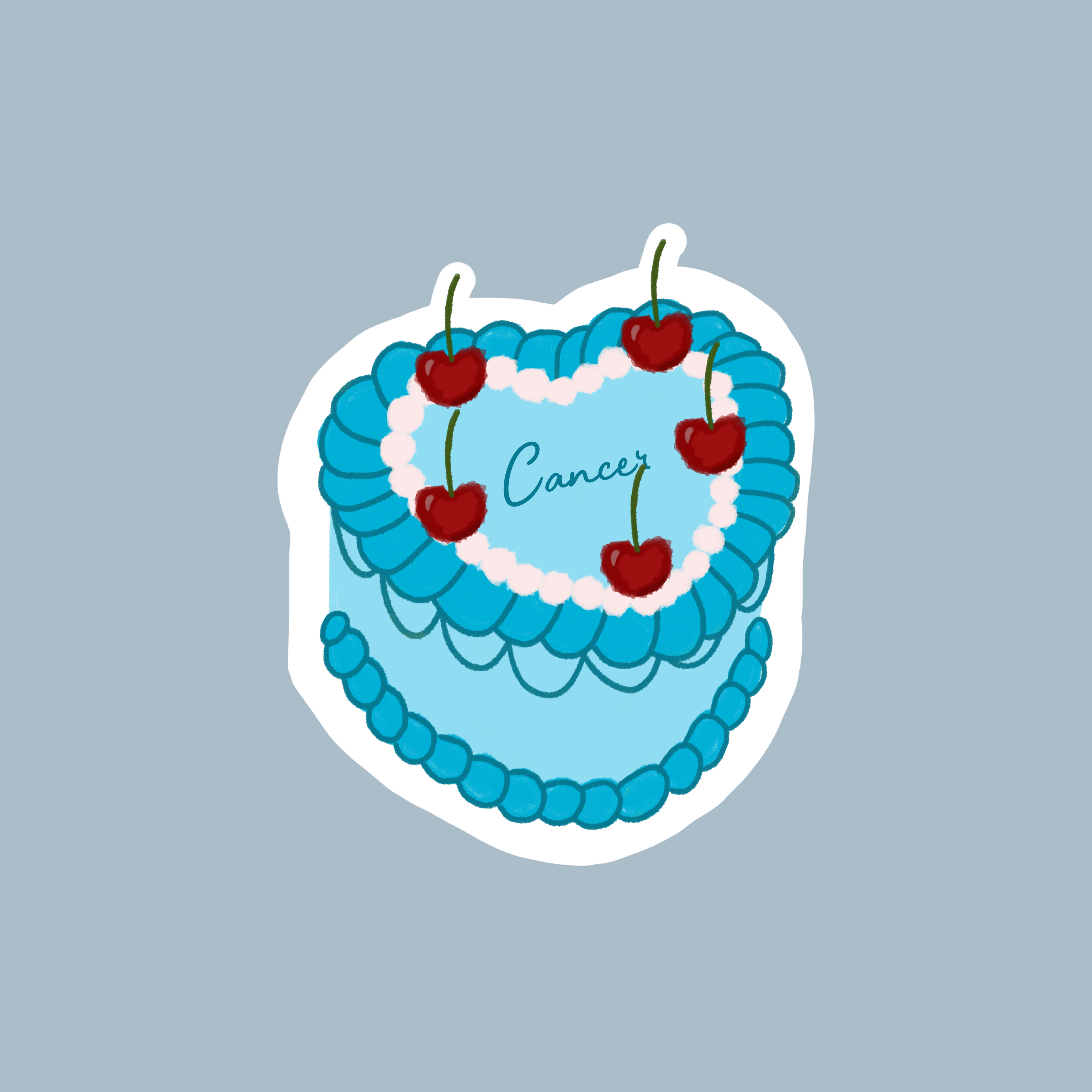 Sticker bento cake Cancer (Cancer)