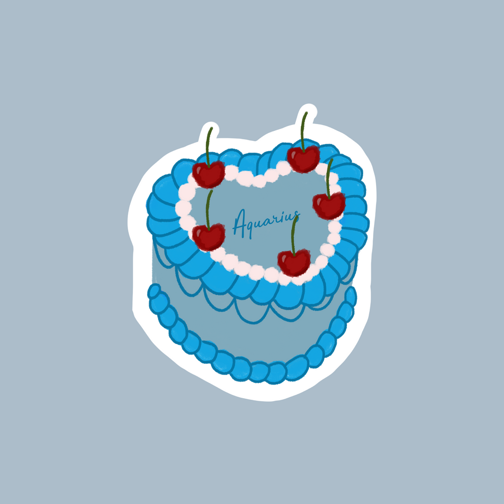 Sticker bento cake Aquarius (Verseau)