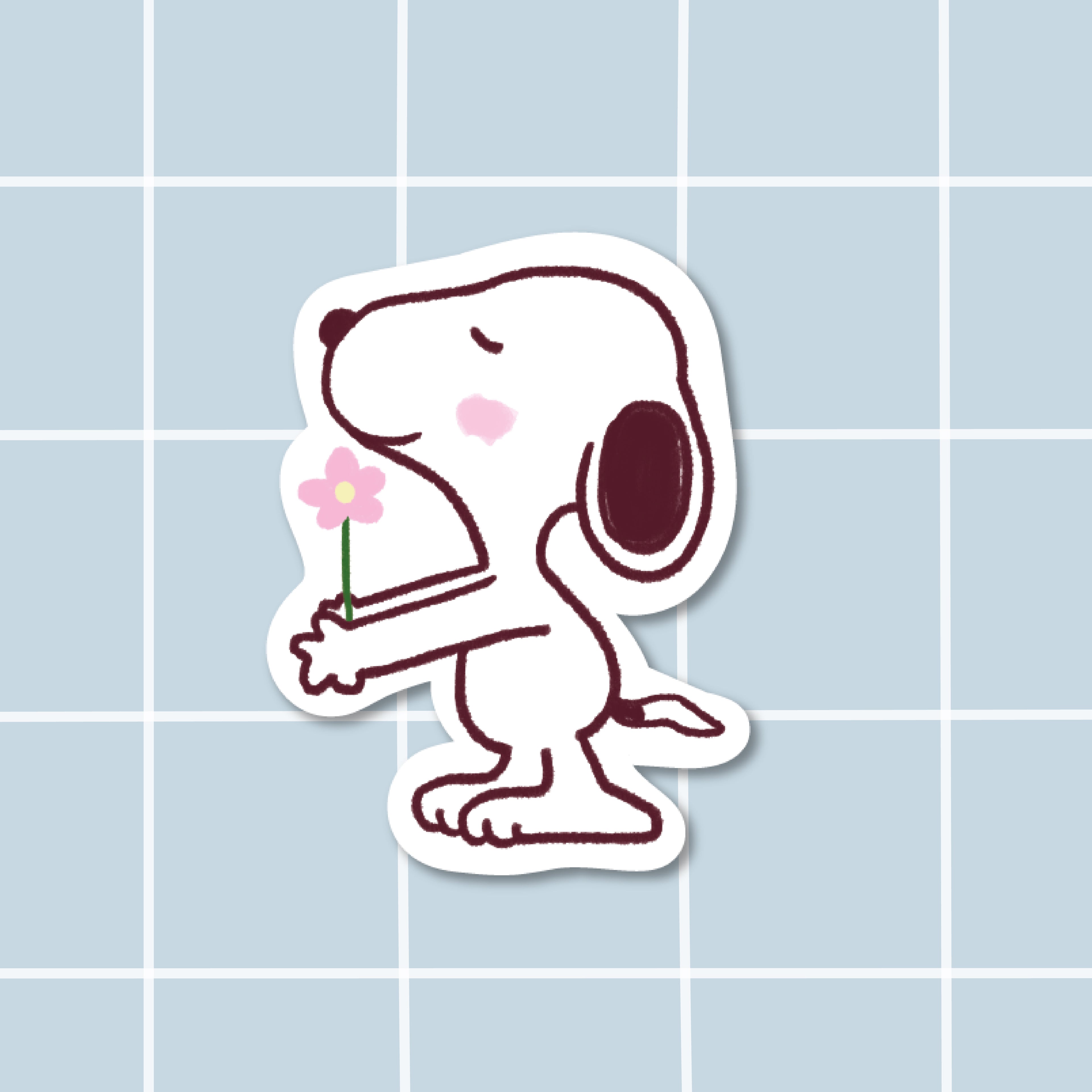 Sticker Chien avec une fleur