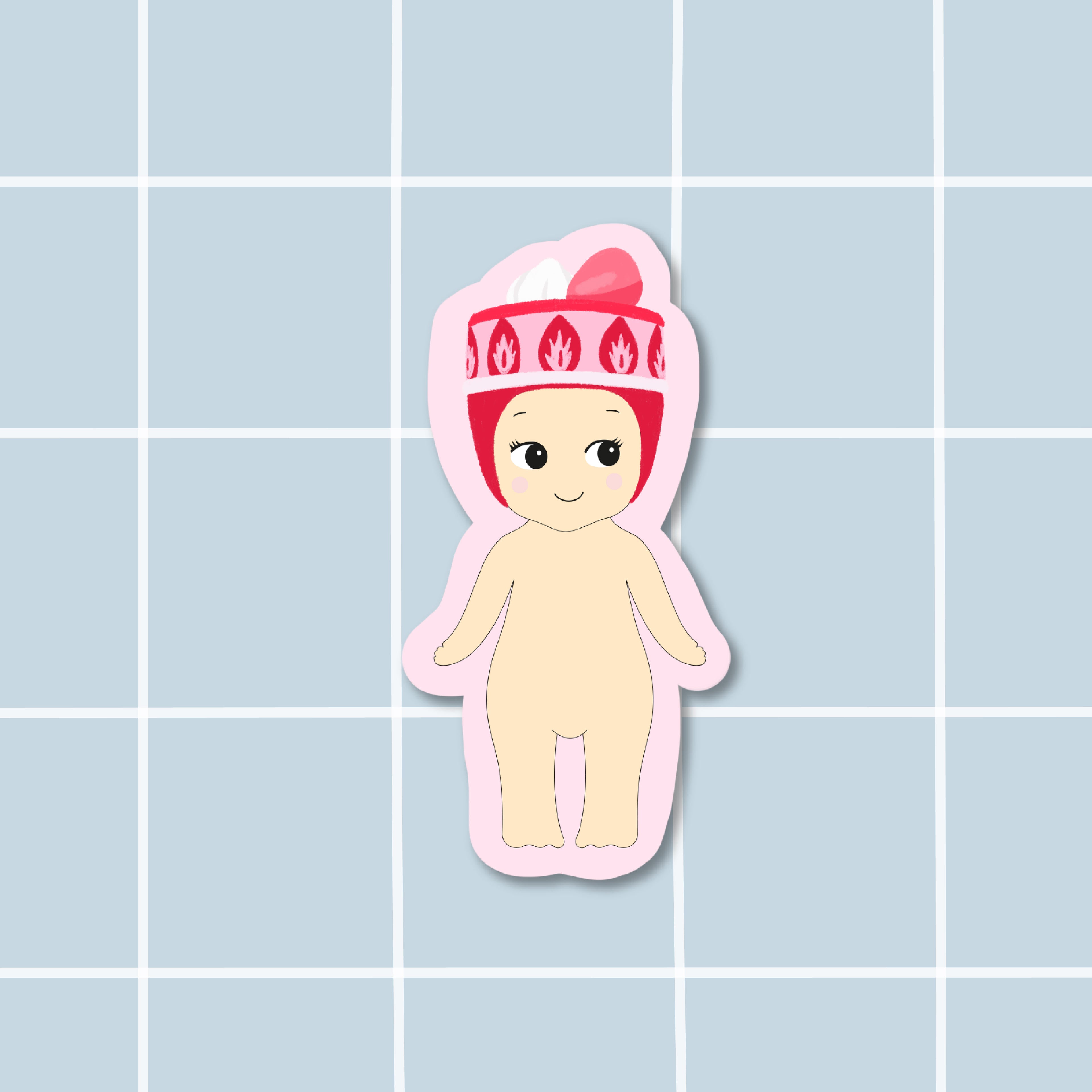 Sticker Baby gâteau à la fraise