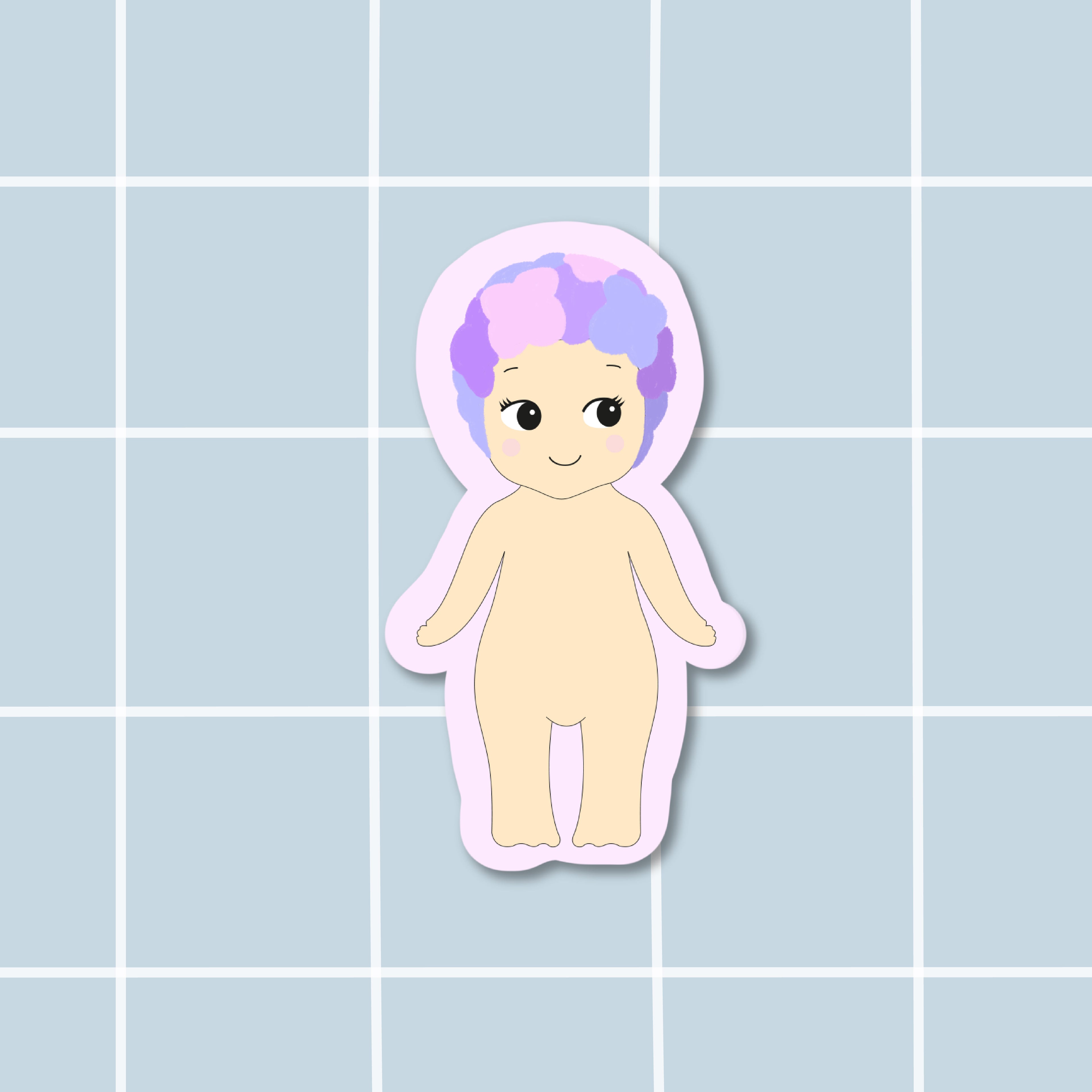 Sticker Baby fleurs violettes