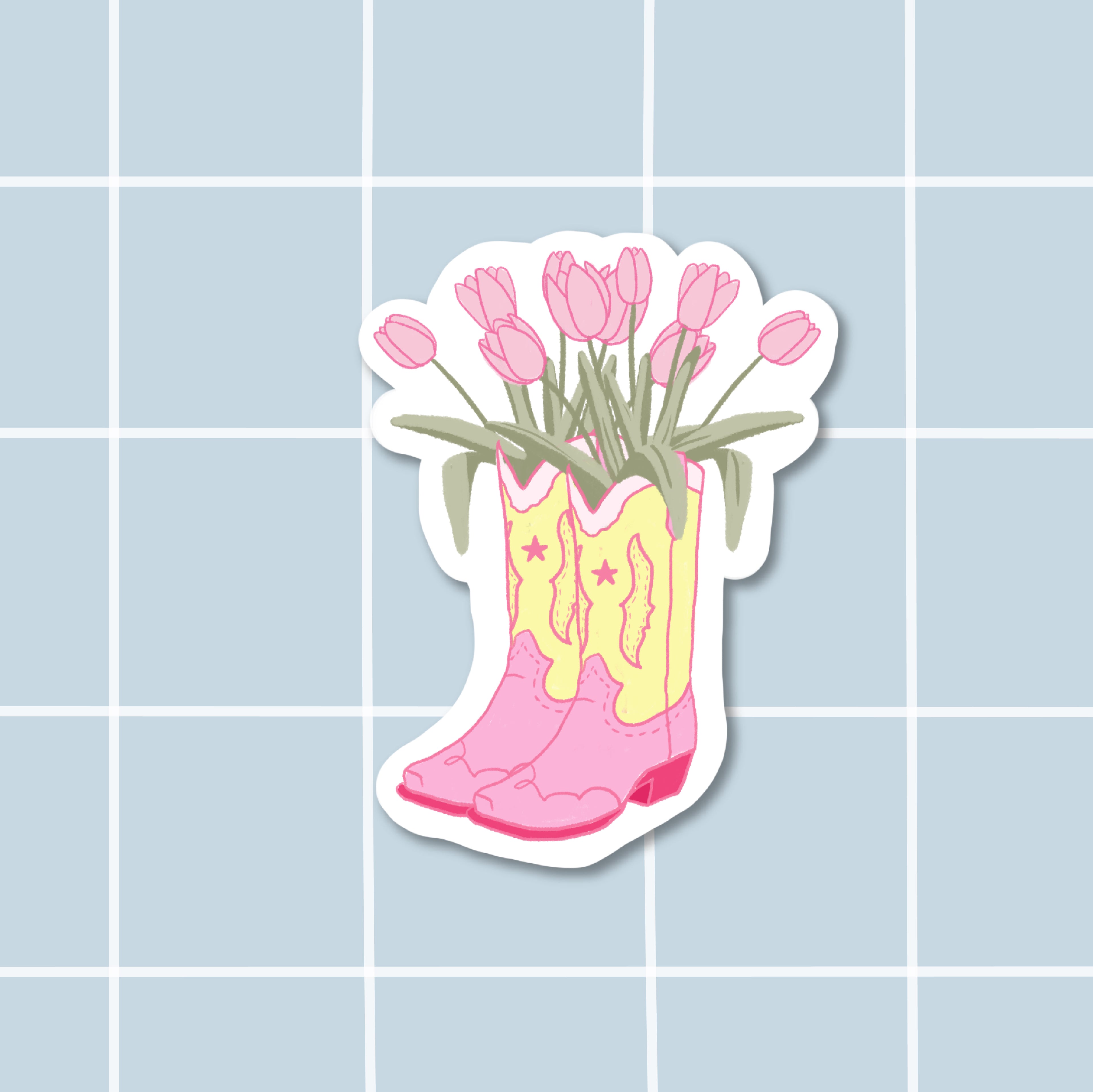 Sticker Santiags à fleurs