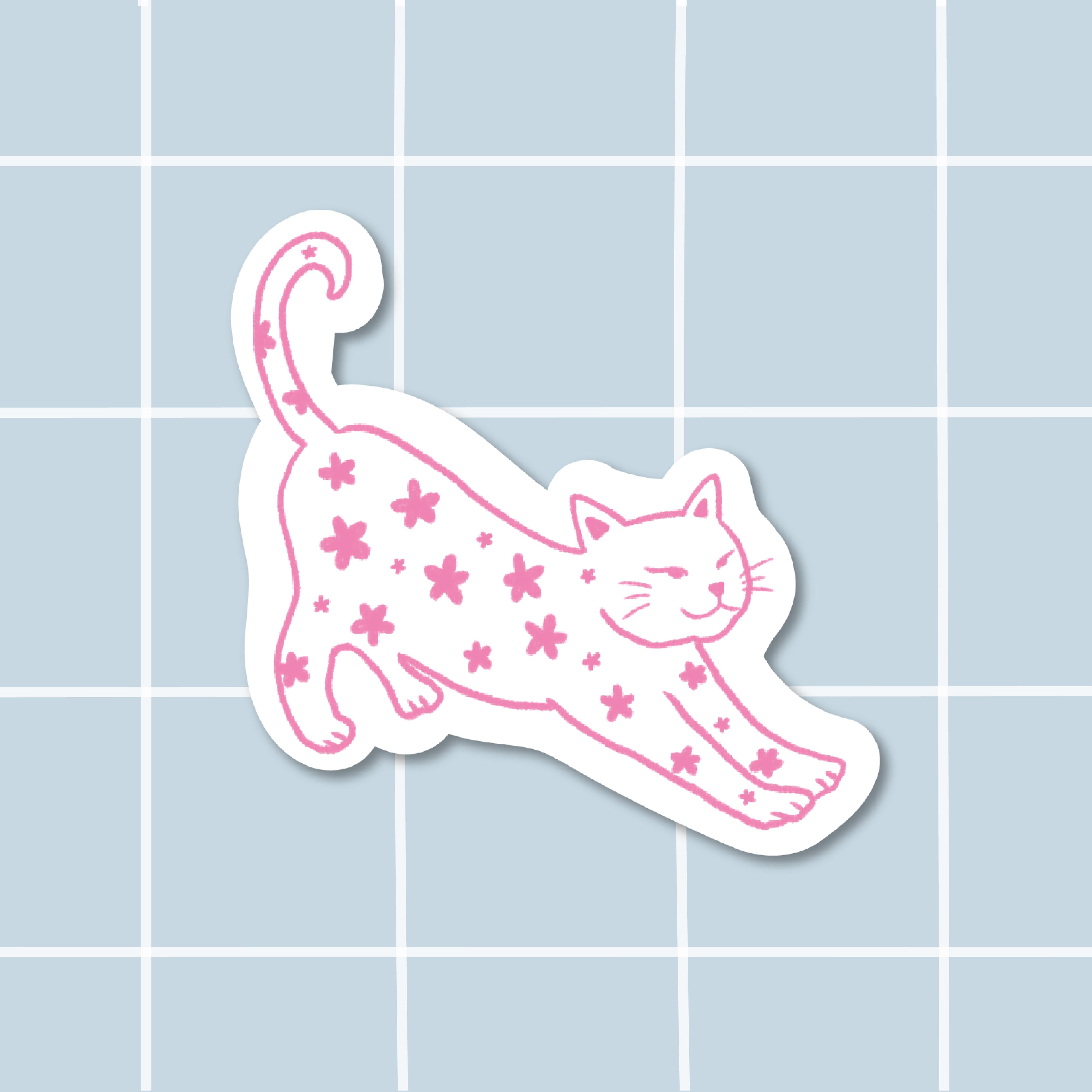 Sticker Chat à Fleurs