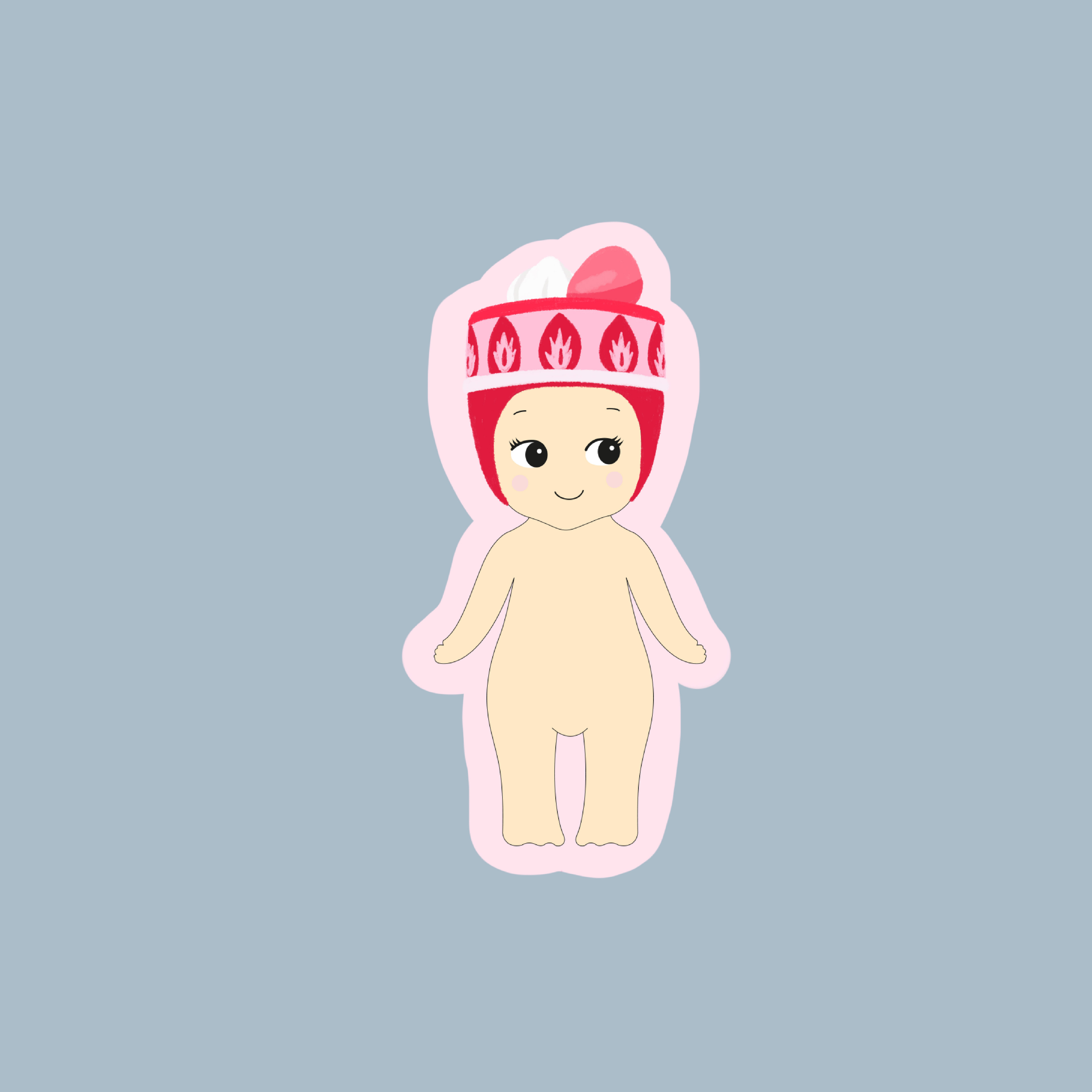 Sticker Baby gâteau à la fraise