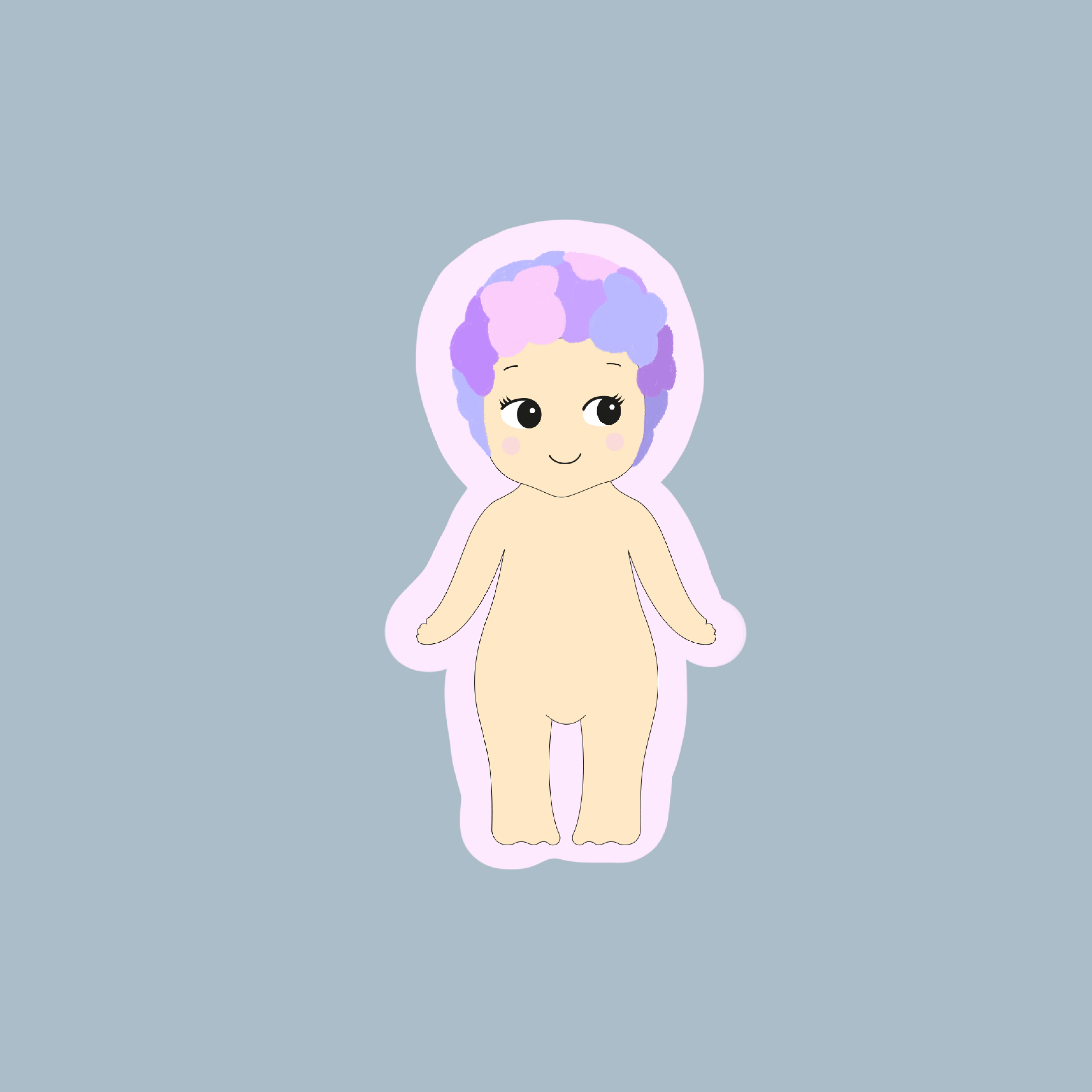 Sticker Baby fleurs violettes