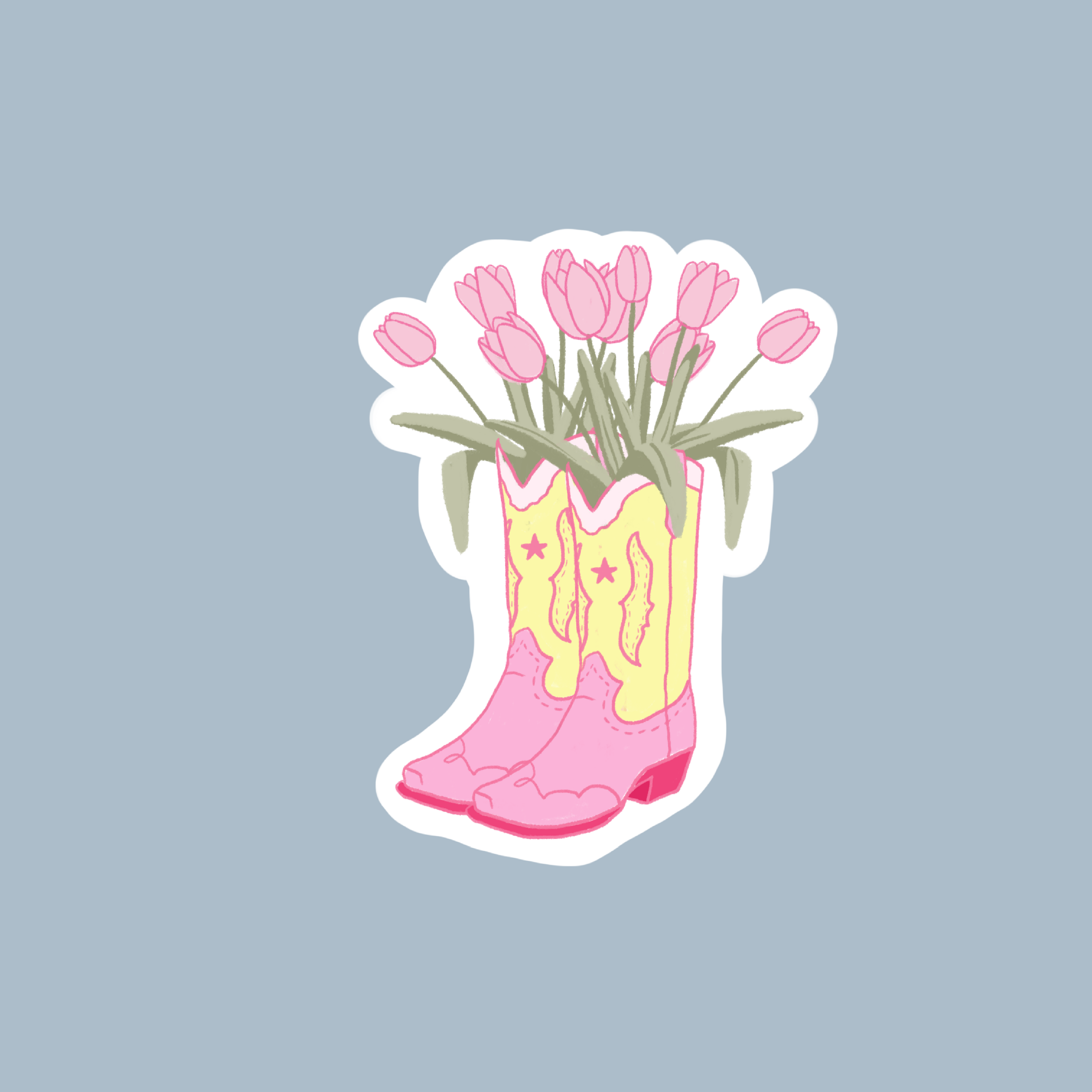 Sticker Santiags à fleurs