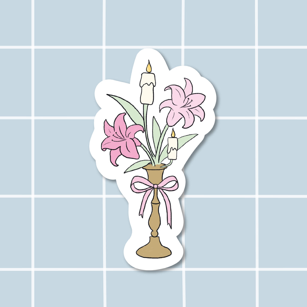 Sticker Bougeoir à fleurs