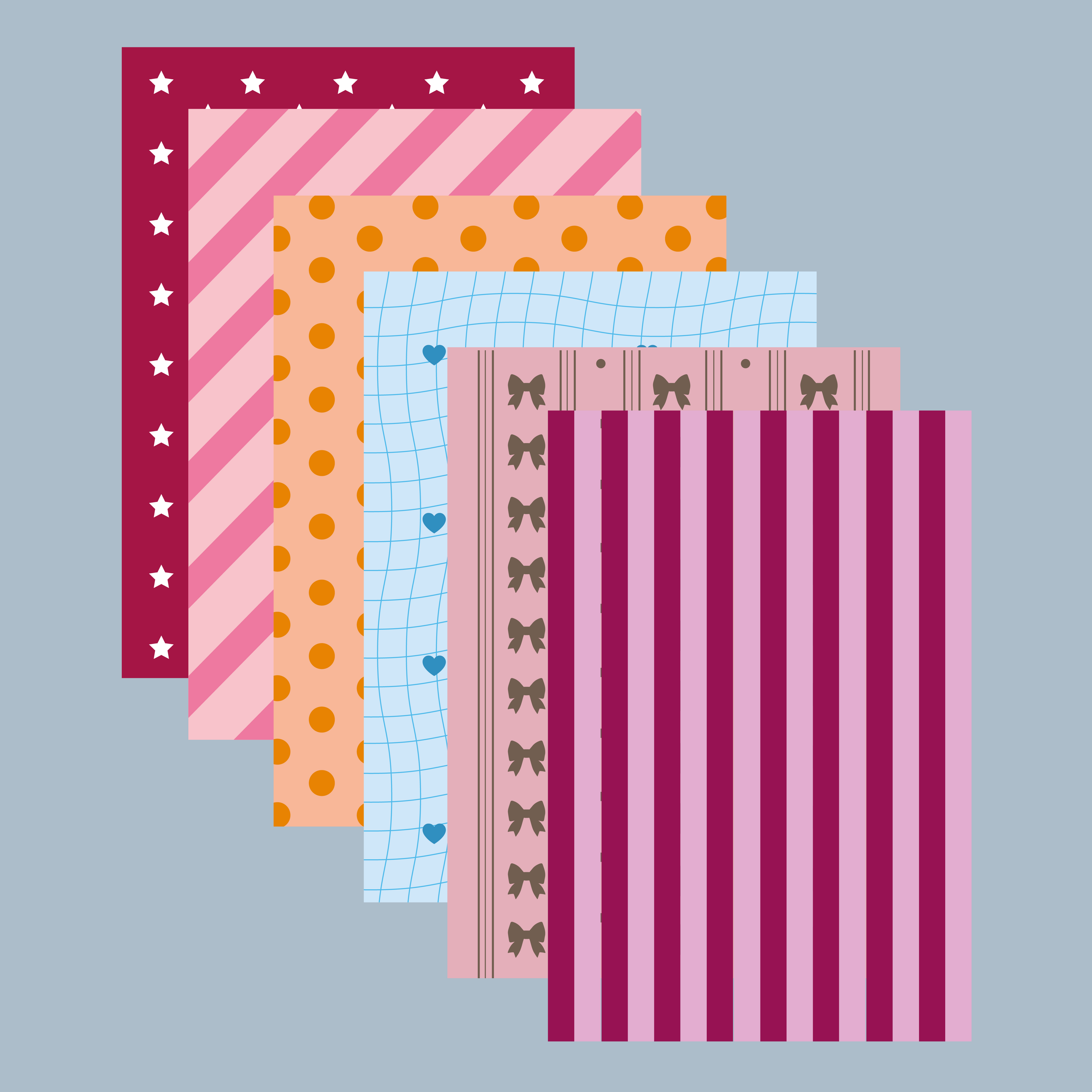 Papiers à motifs A5 - Pack 2