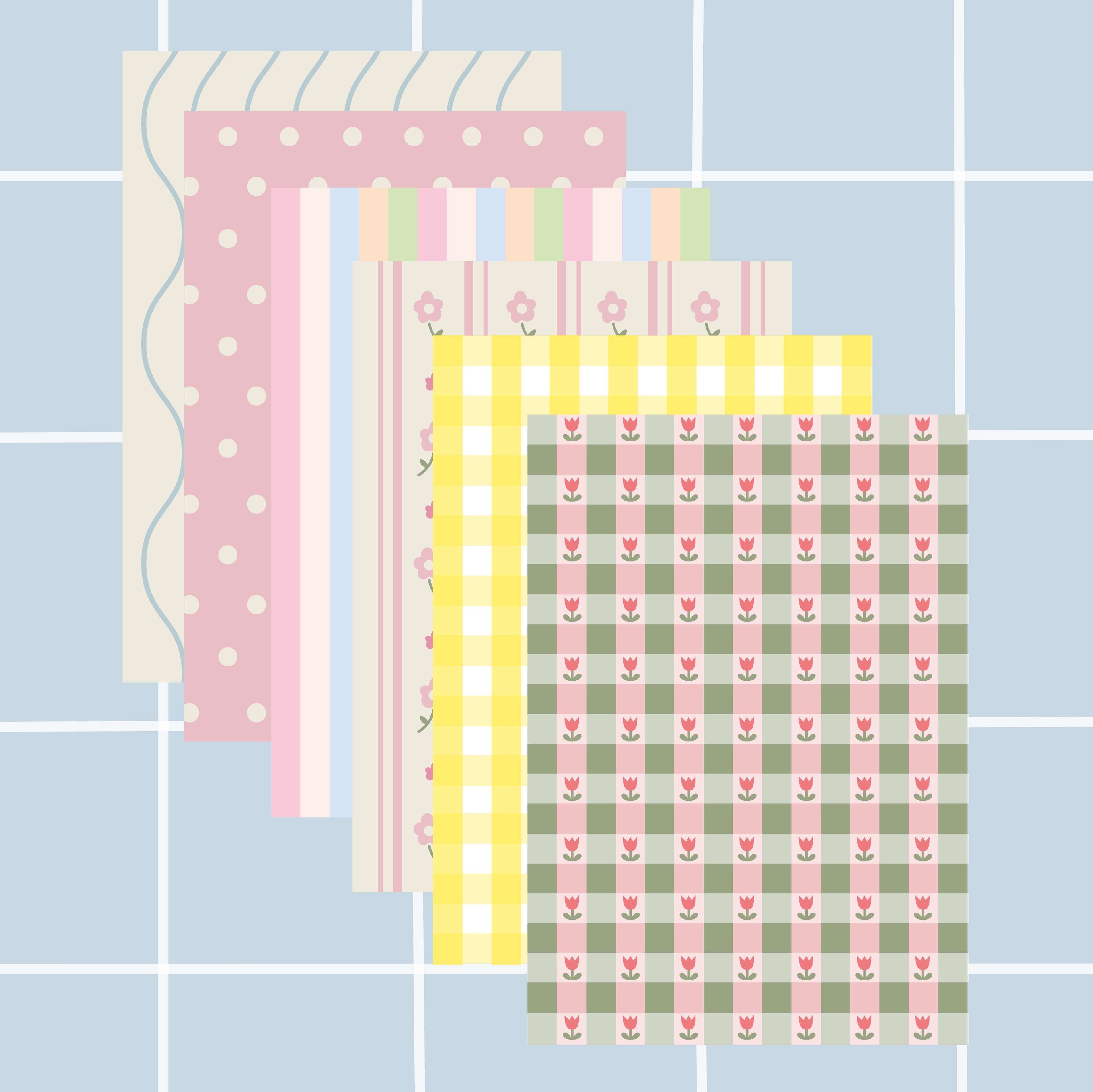 Papiers à motifs A5 - Fleurs