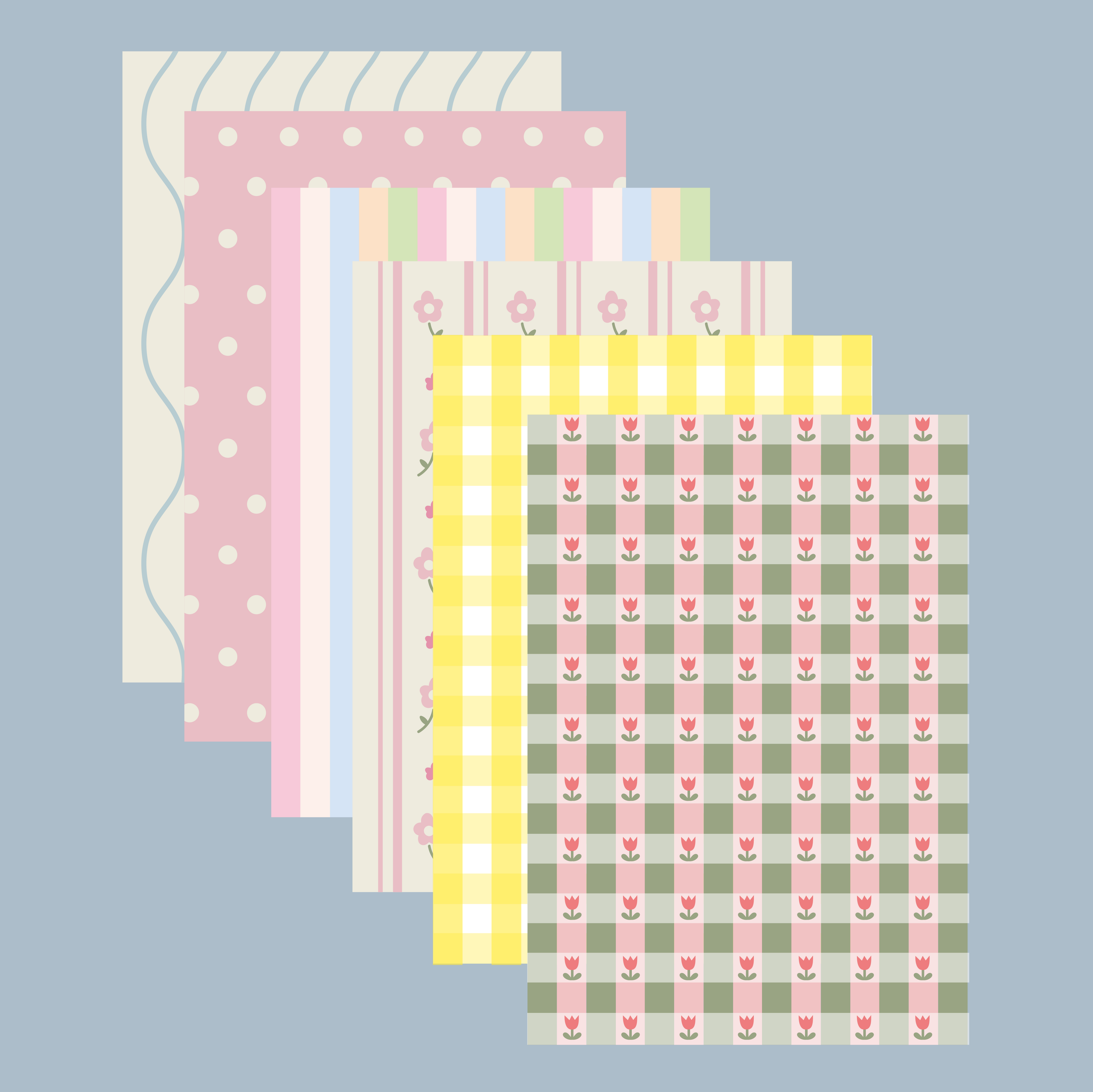 Papiers à motifs A5 - Fleurs