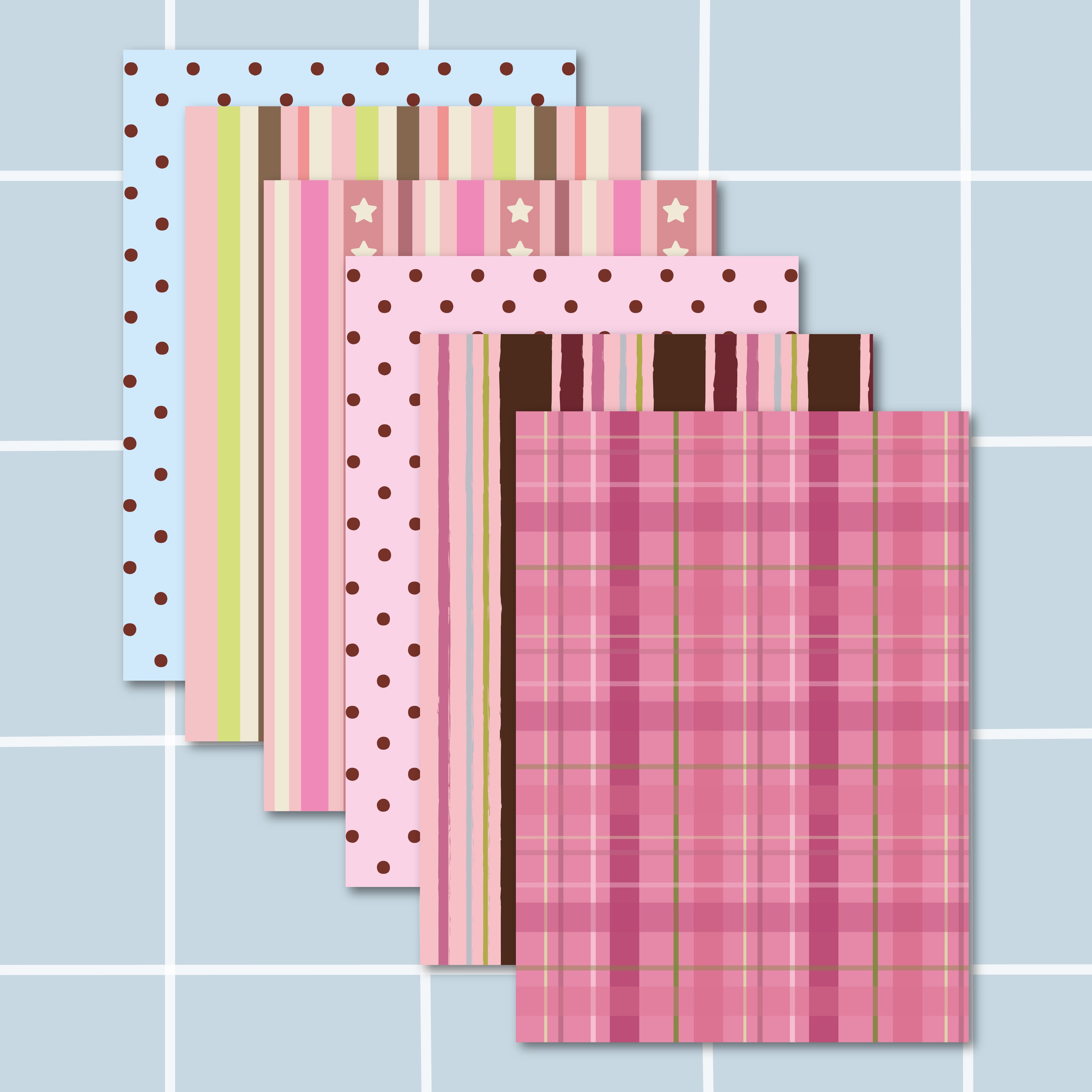 Papiers à motifs A5 - Pack 1
