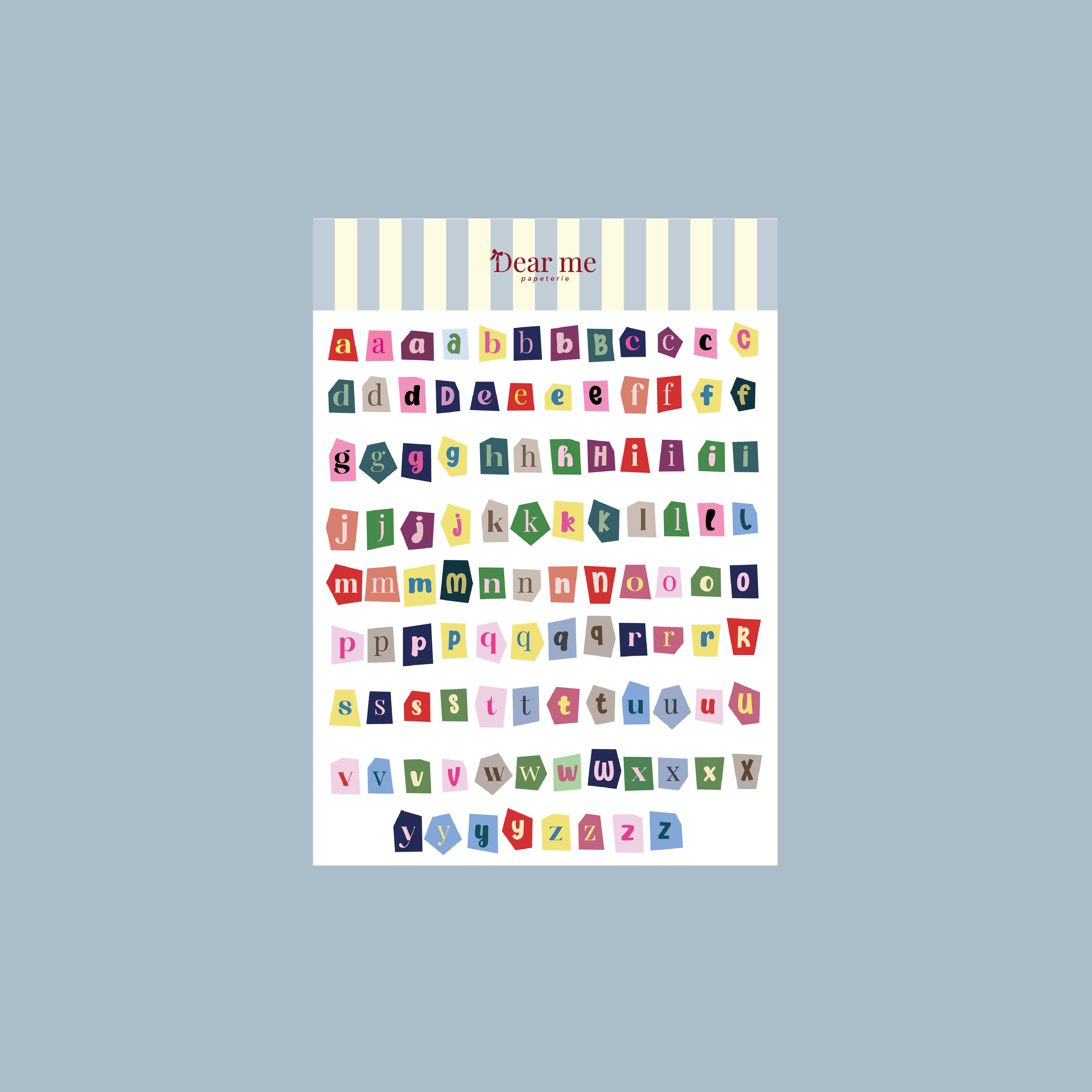 Planche stickers A5 - Lettres colorées