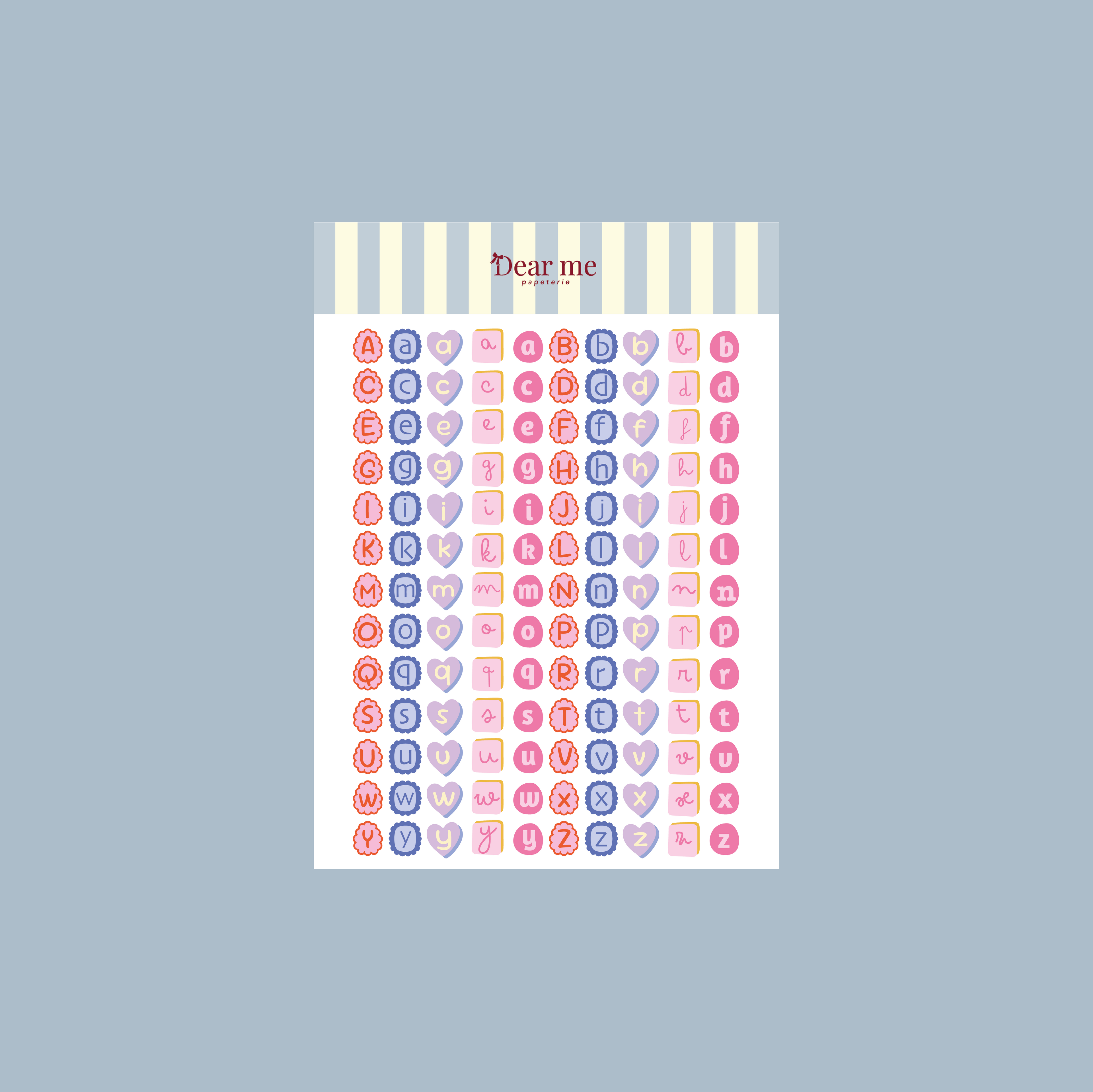 Planche stickers A5 - Lettres formes