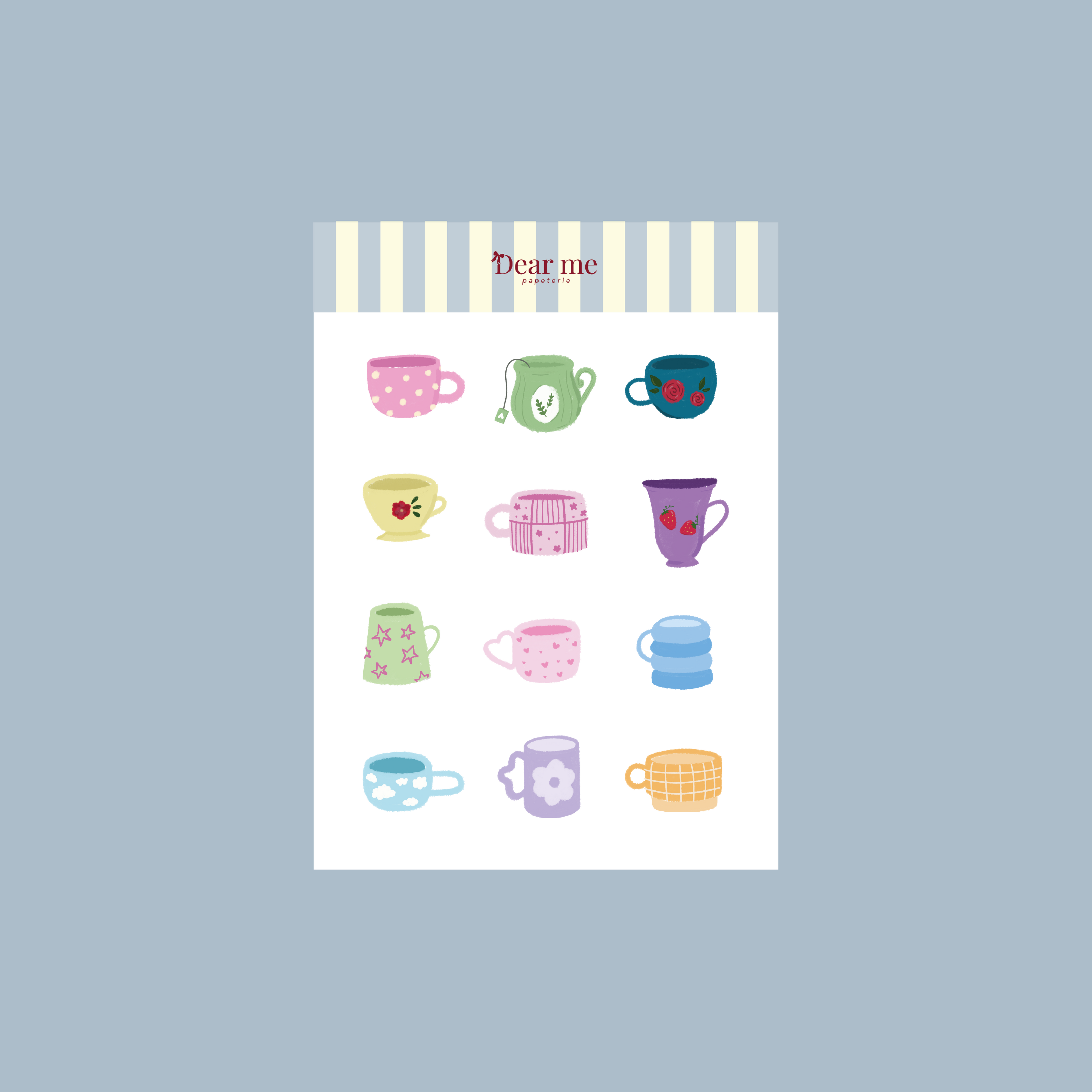 Planche stickers A6 - Tasses