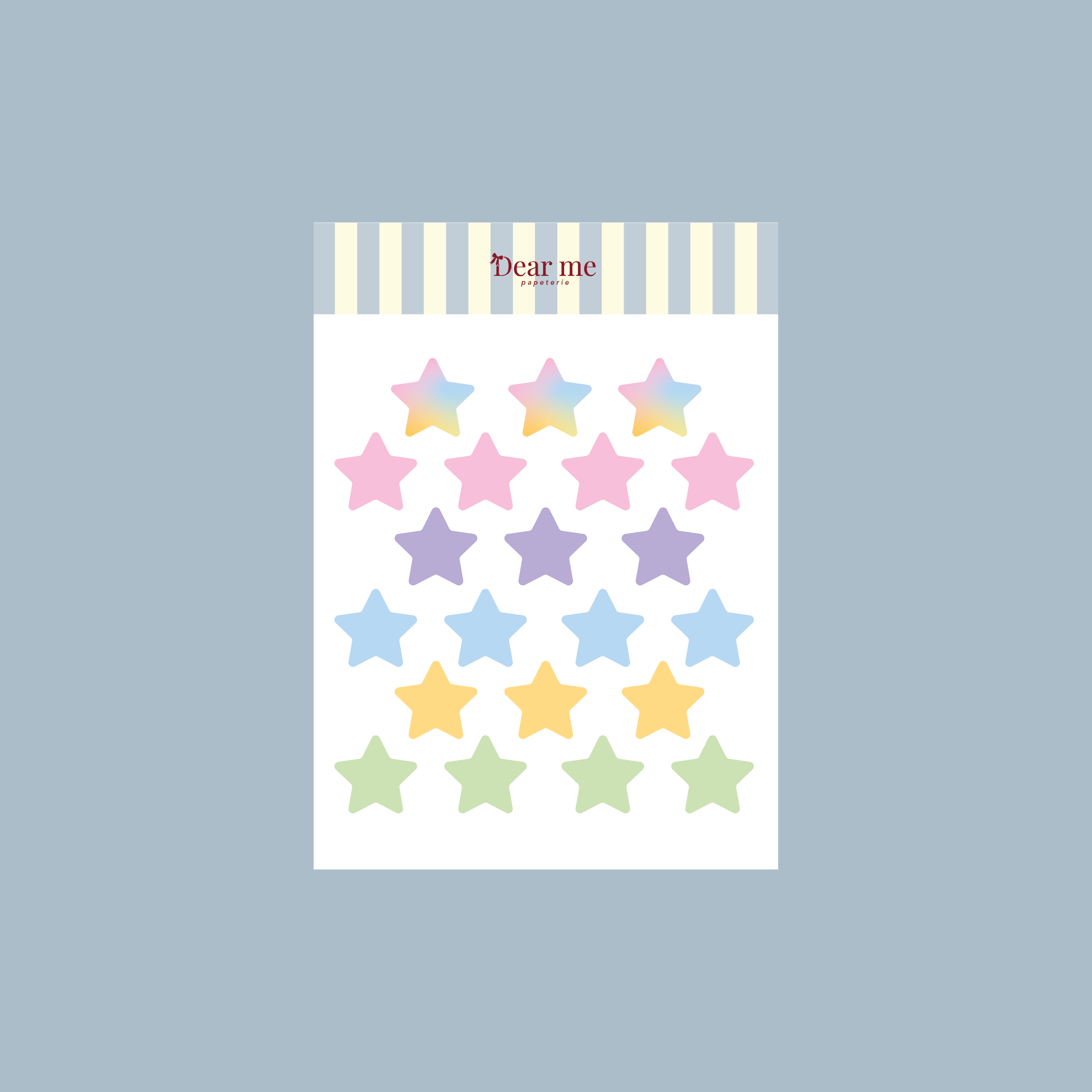 Planche stickers A6 - Étoiles multicolores