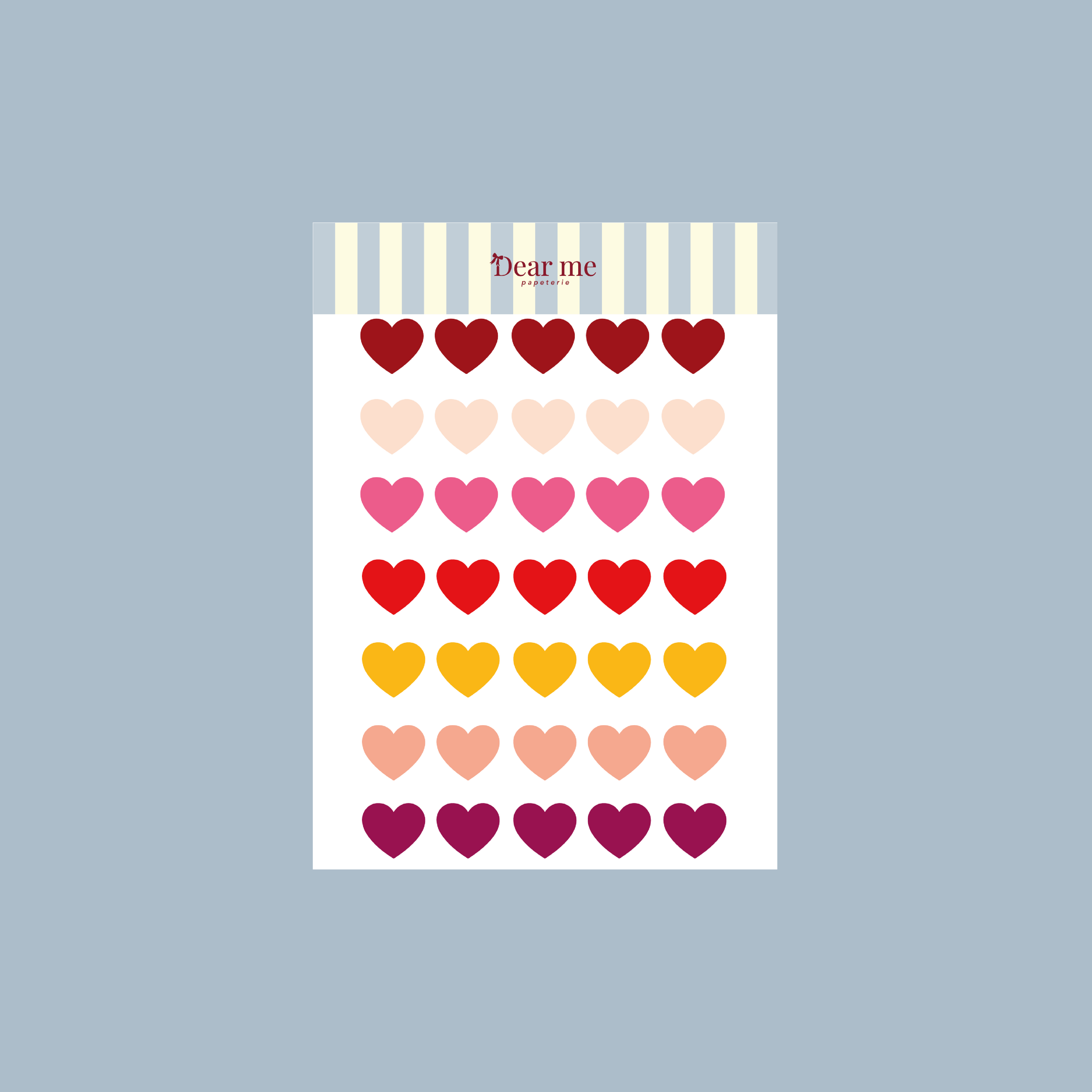 Planche stickers A6 - Coeurs