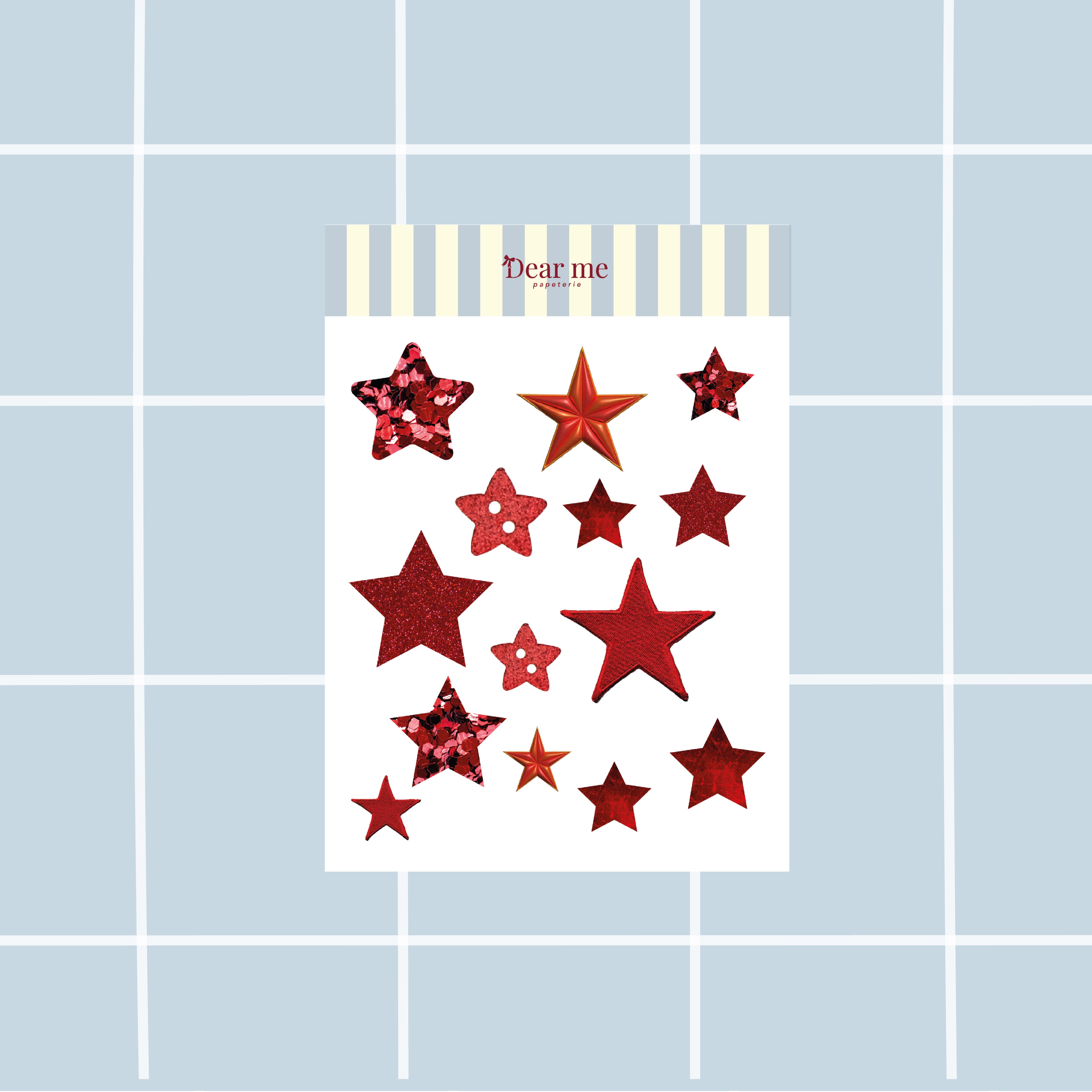 Planche stickers A6 - Étoiles rouges
