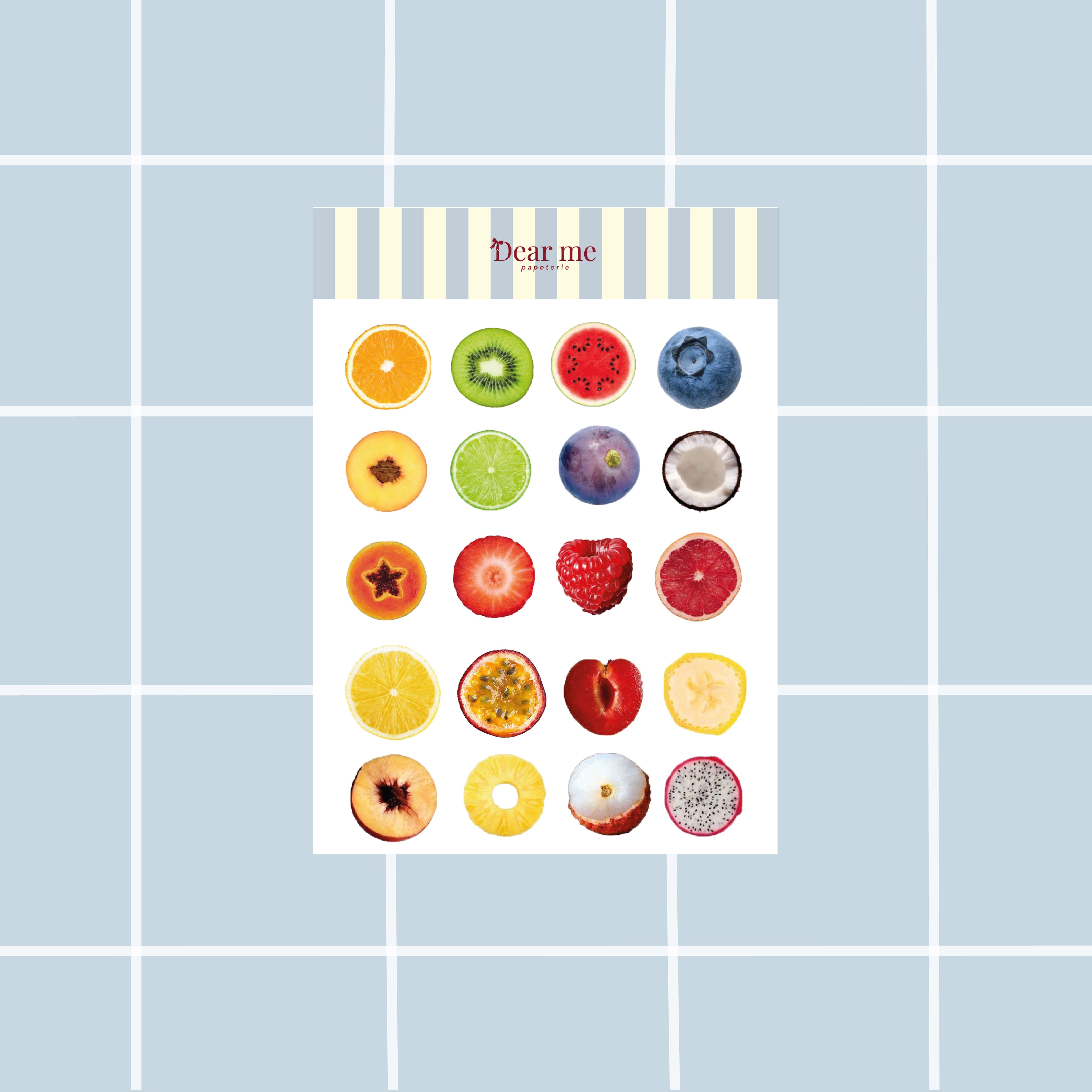 Planche stickers A5 - Fruits coupés