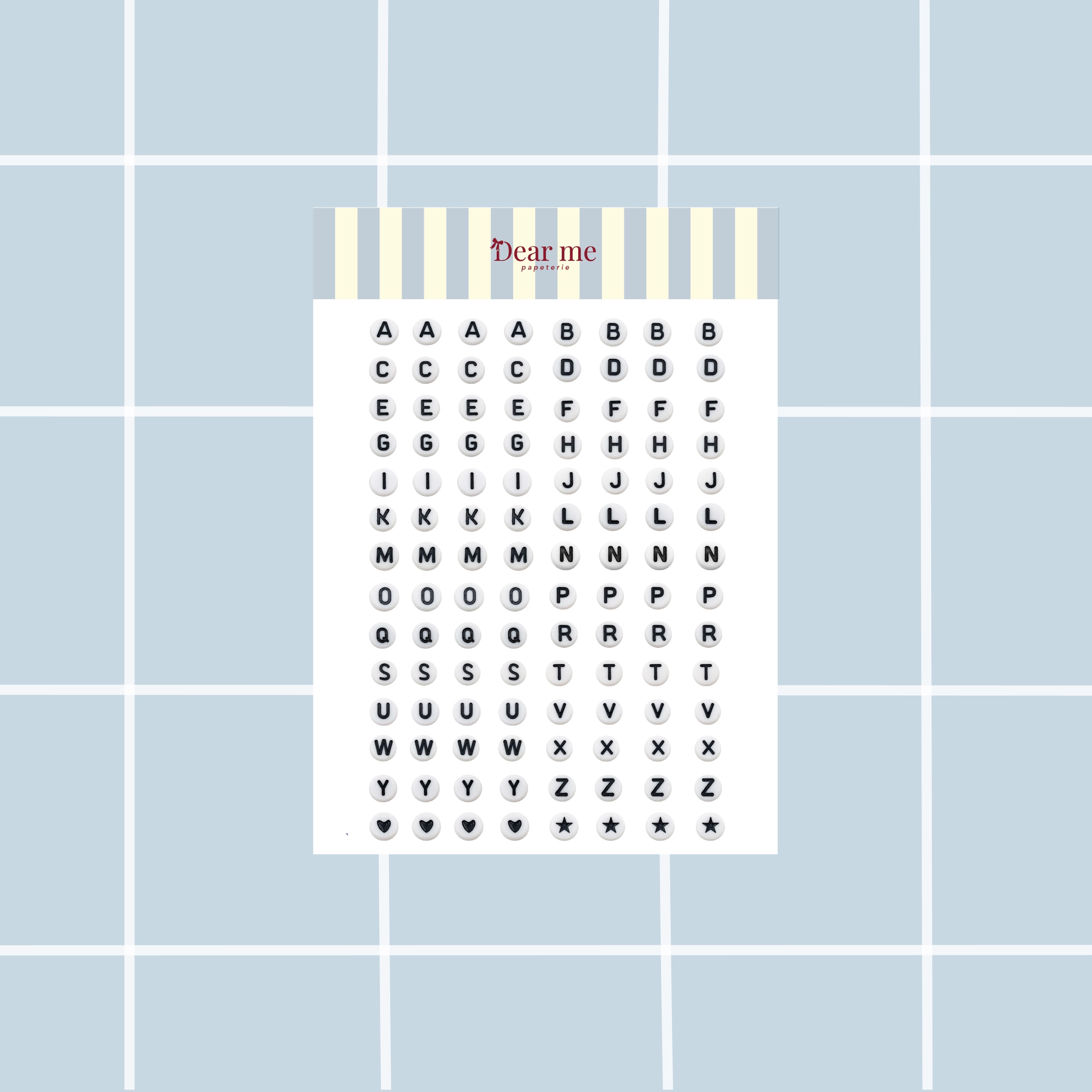 Planche stickers A5 - Perles lettres