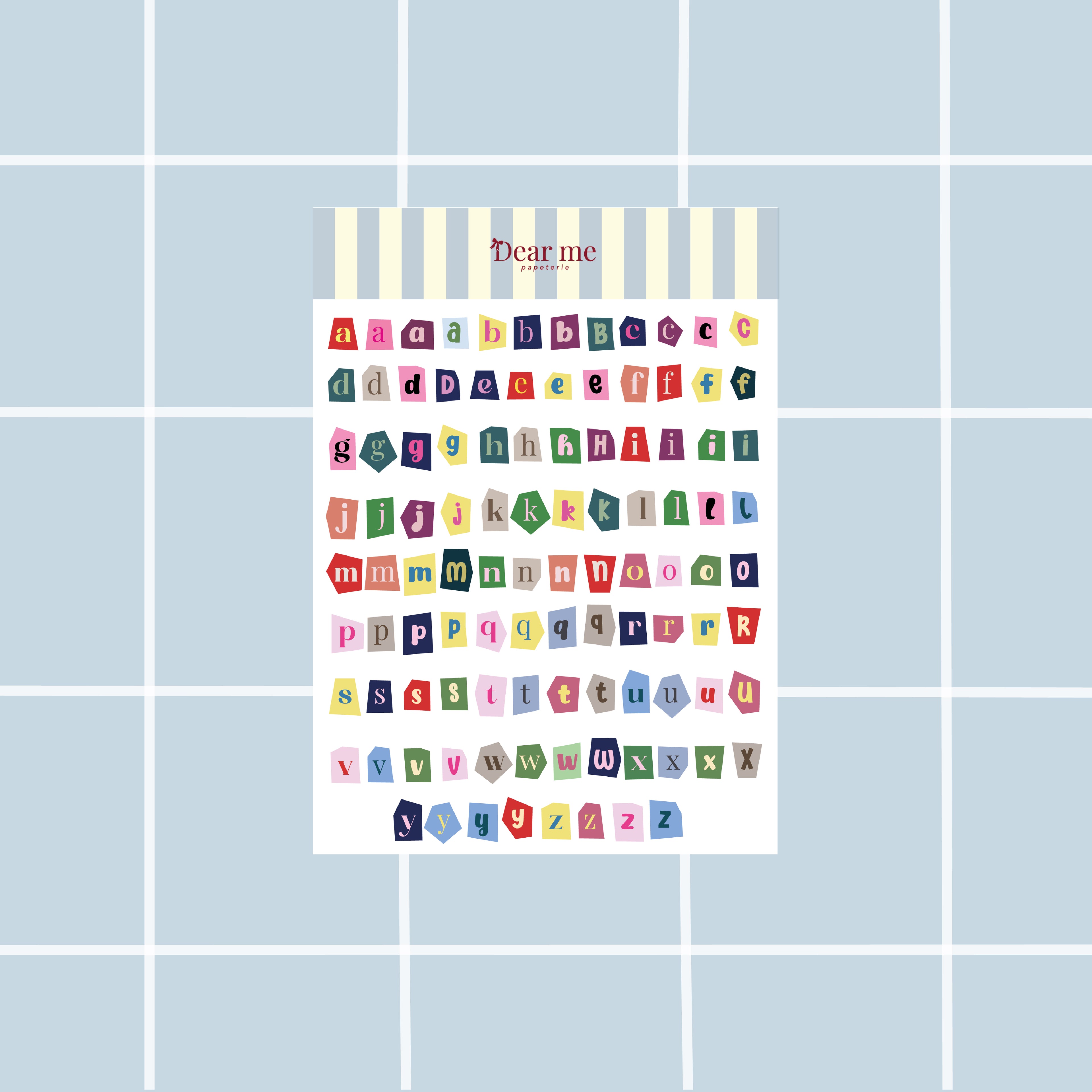 Planche stickers A5 - Lettres colorées