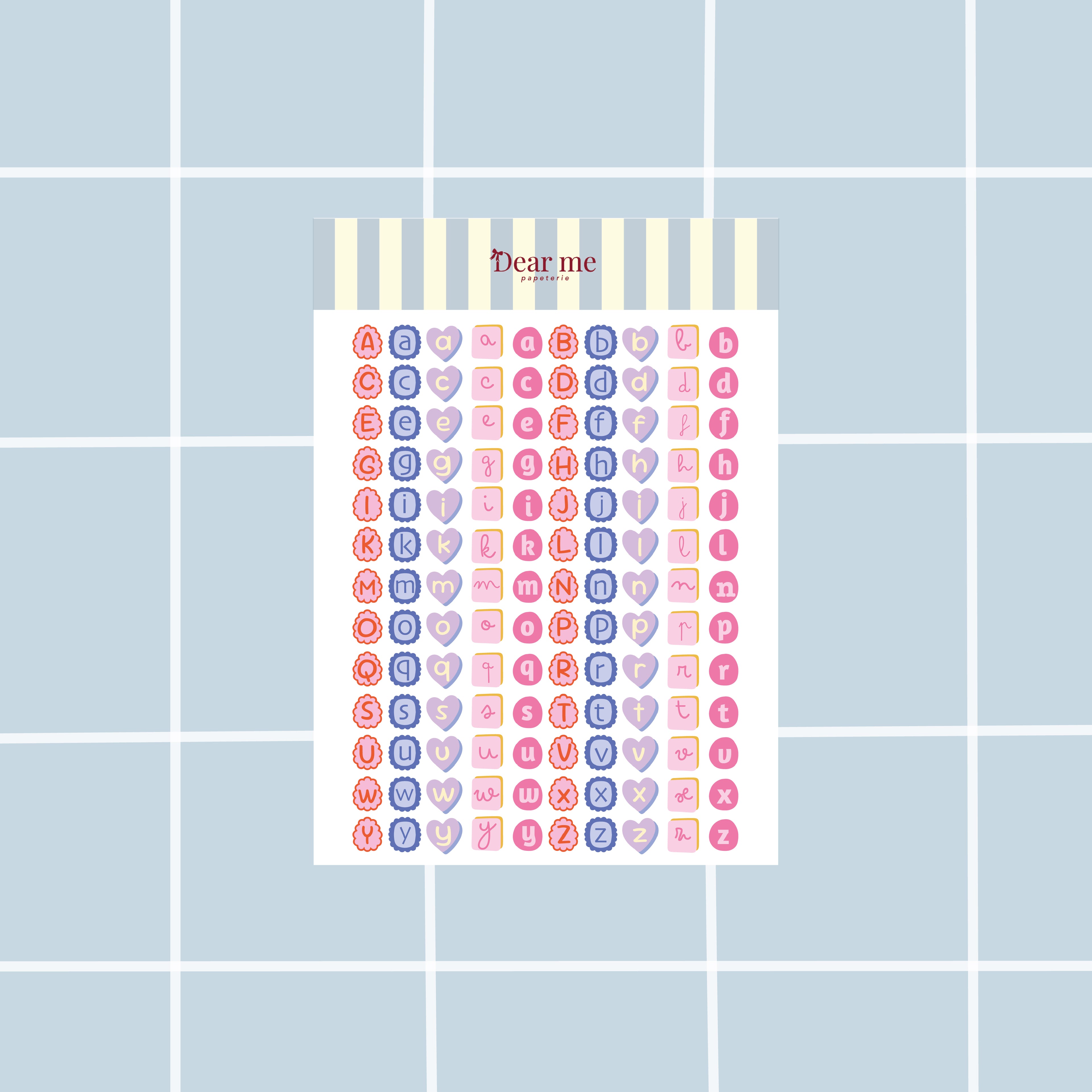 Planche stickers A5 - Lettres formes