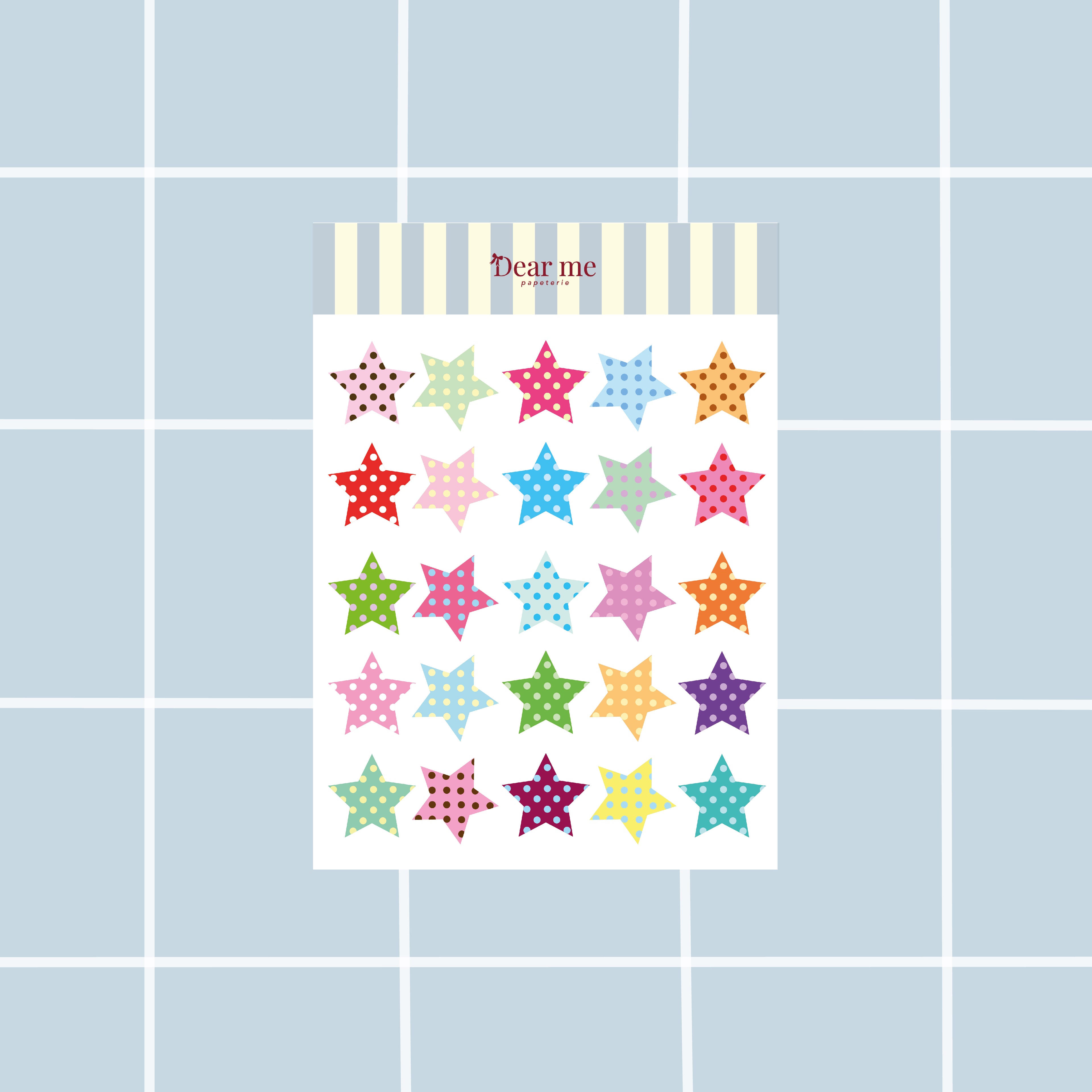Planche stickers A6 - Étoiles à pois